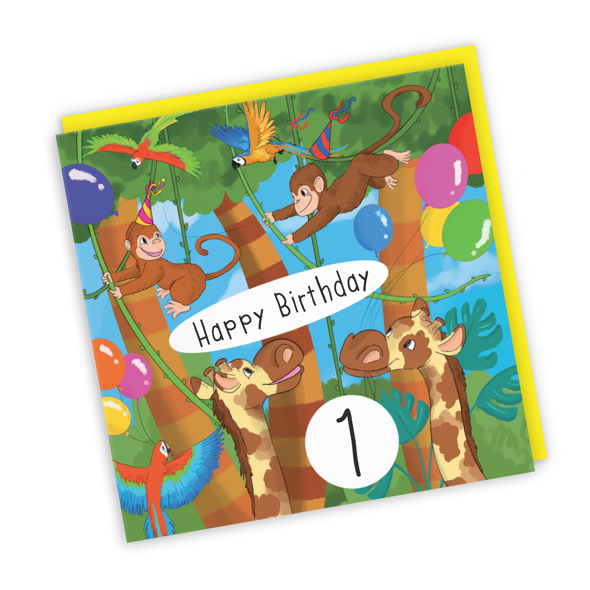 1st Monkey Birthday Card Jungle - Default Title (TH03400)