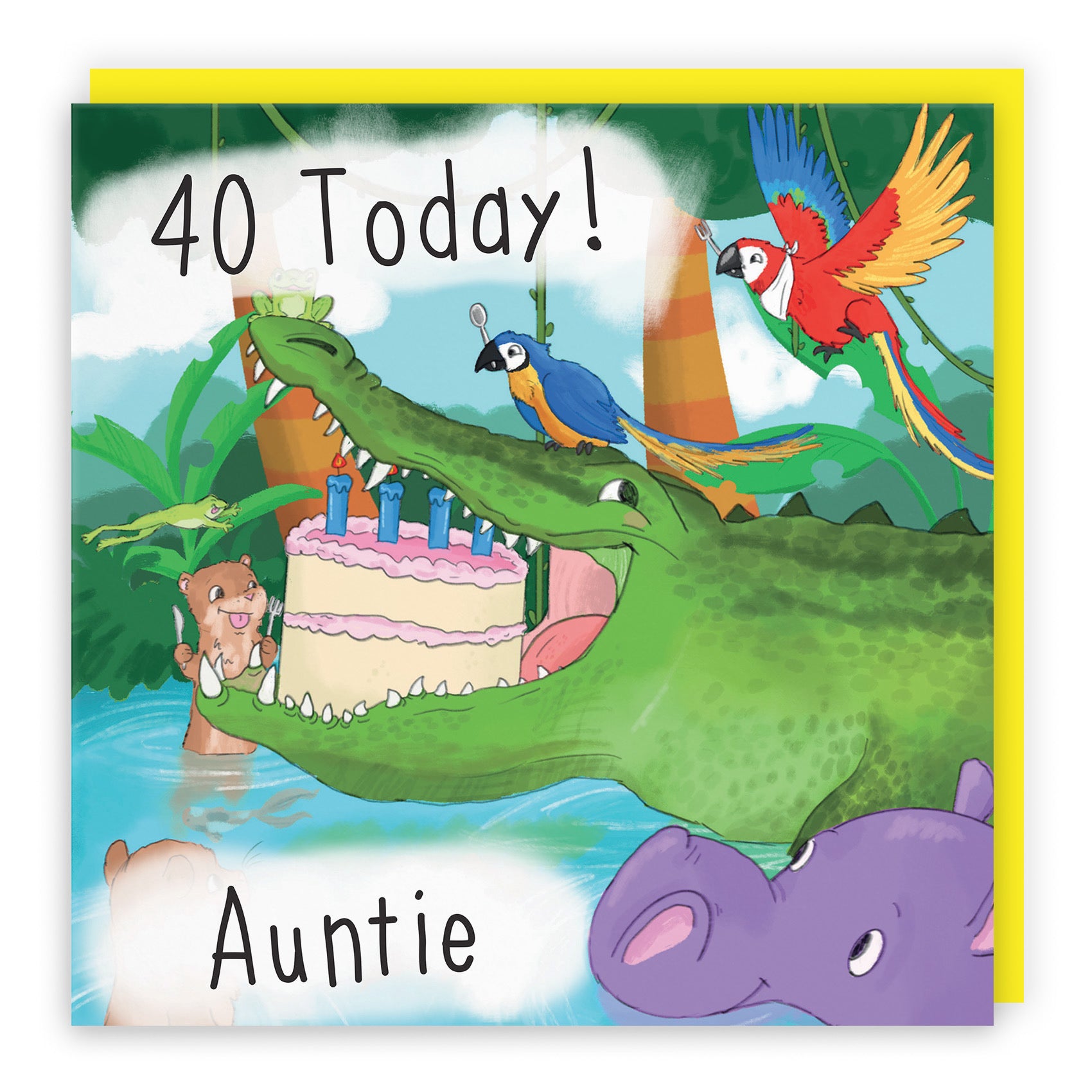 40th Auntie Crocodile Birthday Card Jungle - Default Title (TH03433)