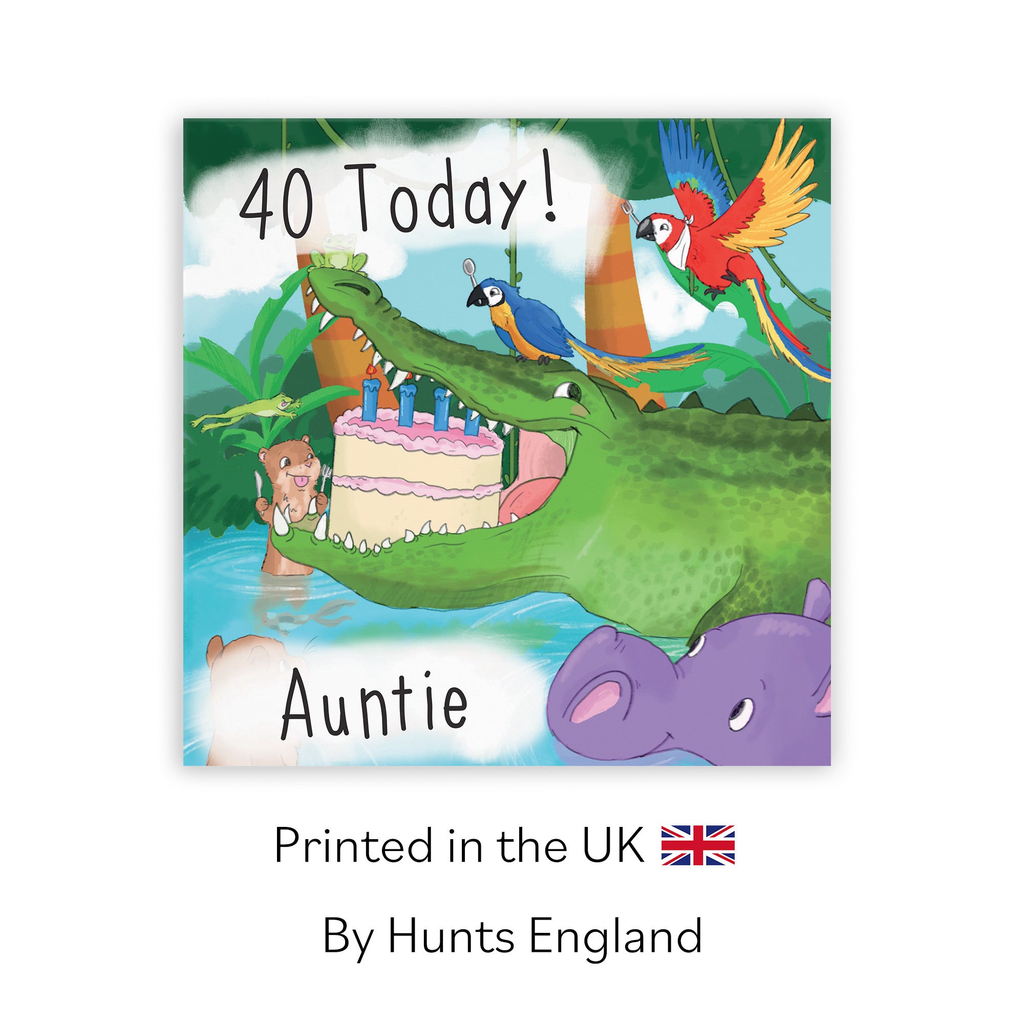 40th Auntie Crocodile Birthday Card Jungle - Default Title (TH03433)