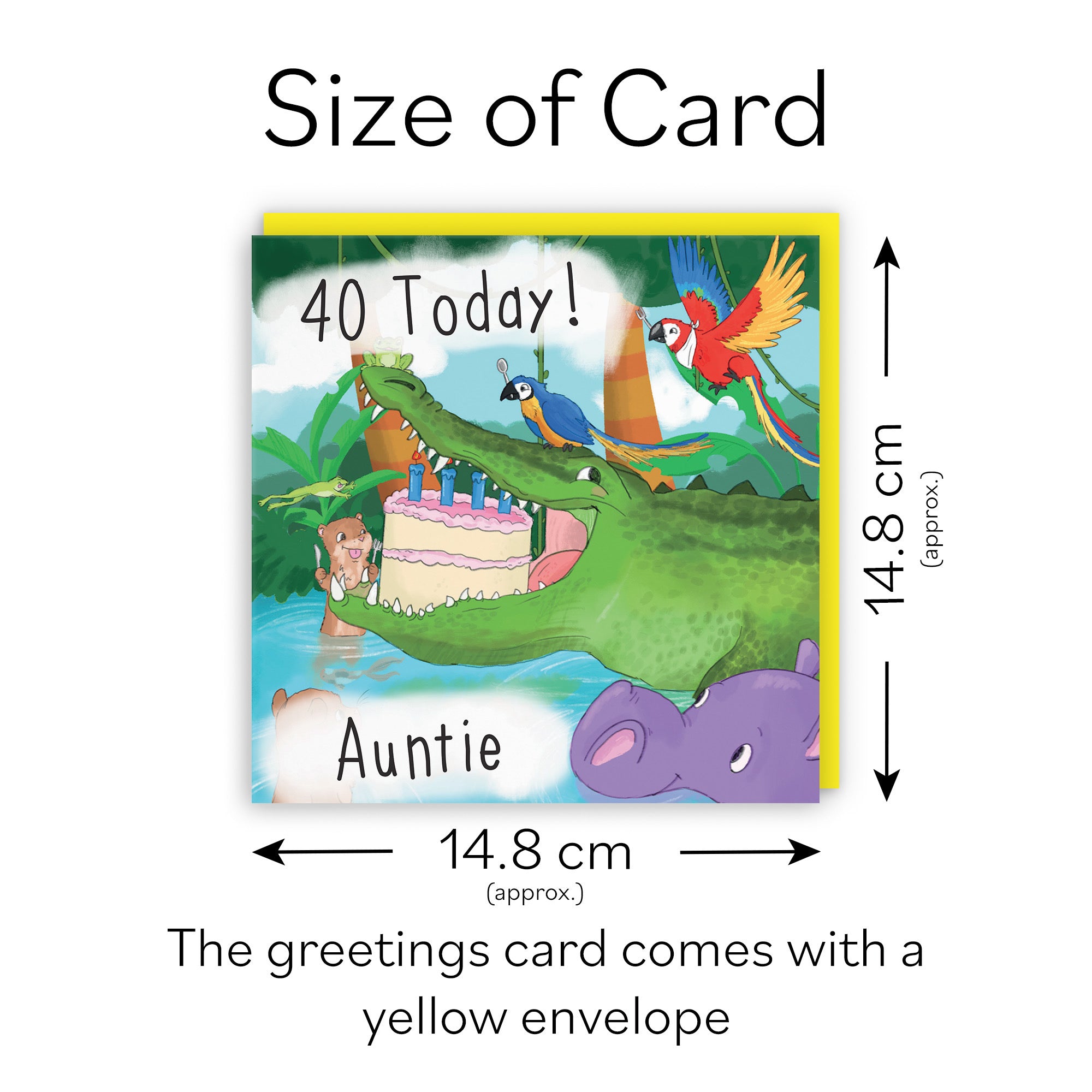 40th Auntie Crocodile Birthday Card Jungle - Default Title (TH03433)