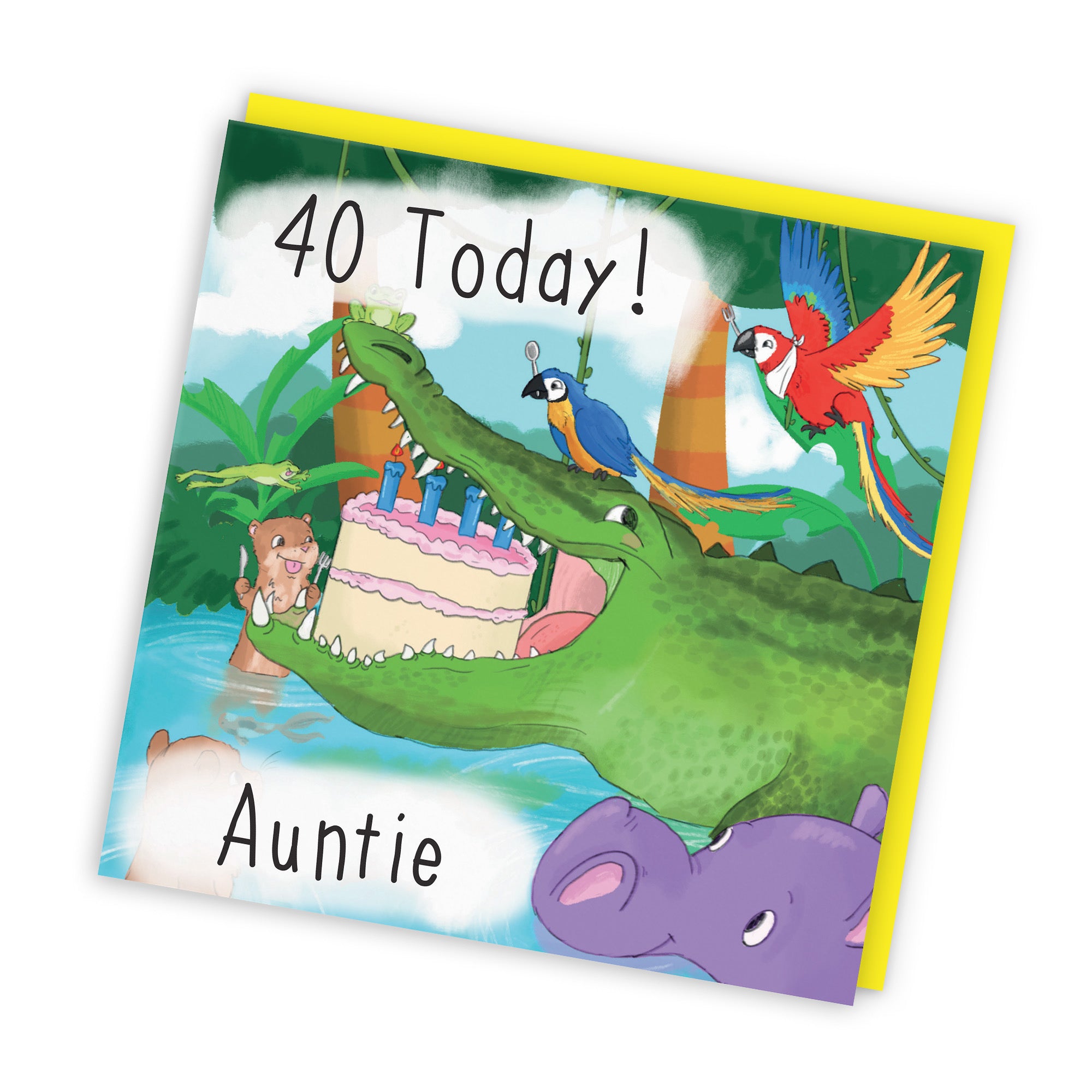 40th Auntie Crocodile Birthday Card Jungle - Default Title (TH03433)