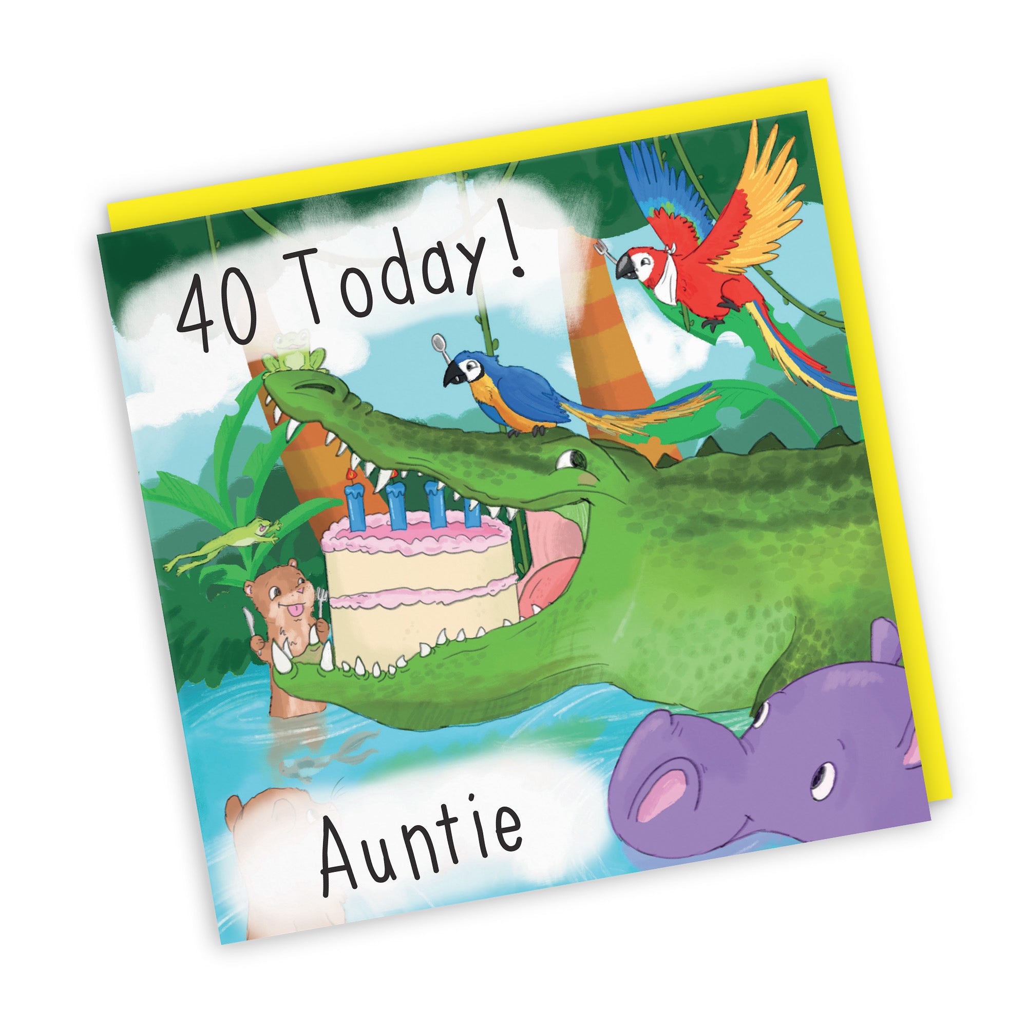 40th Auntie Crocodile Birthday Card Jungle - Default Title (TH03433)
