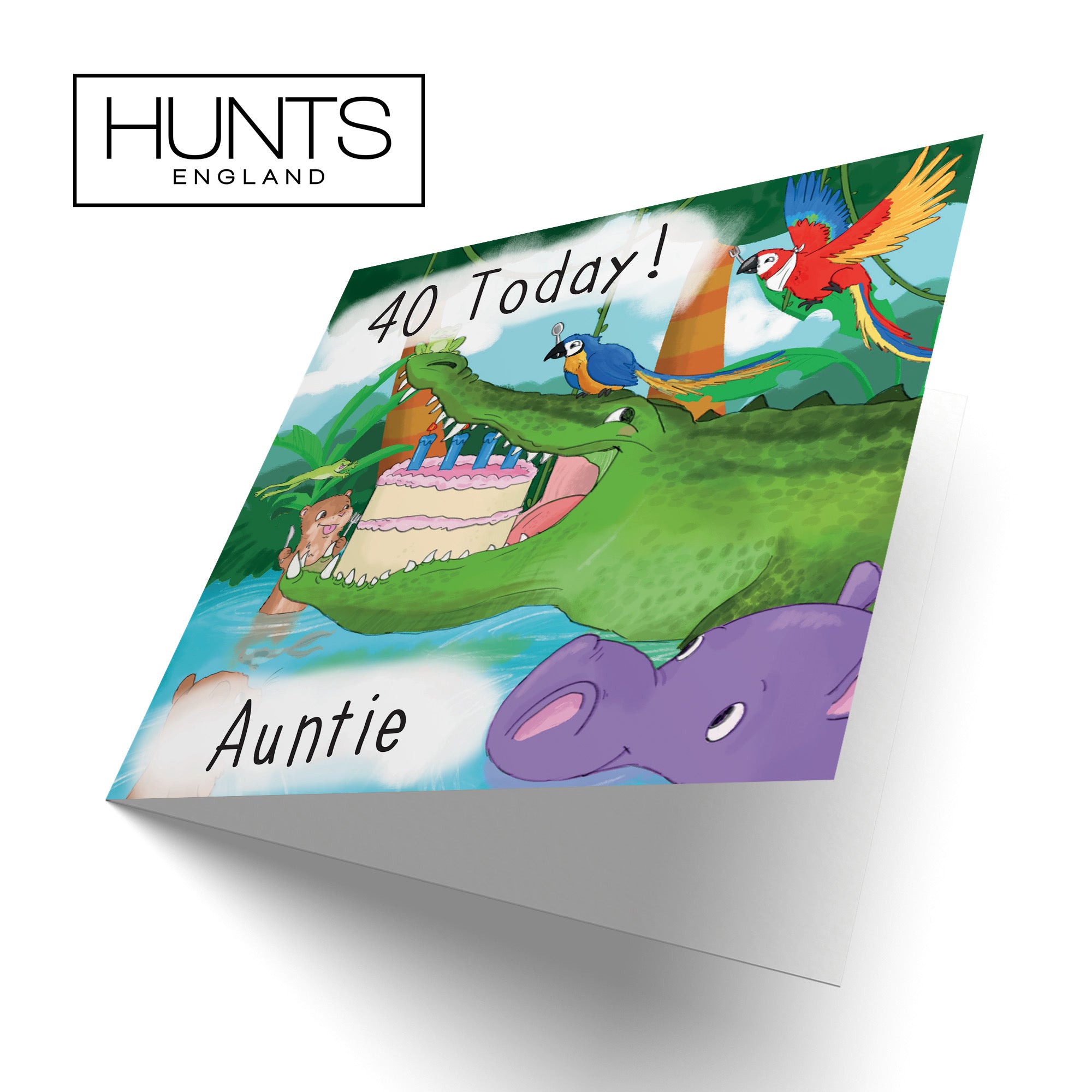40th Auntie Crocodile Birthday Card Jungle - Default Title (TH03433)