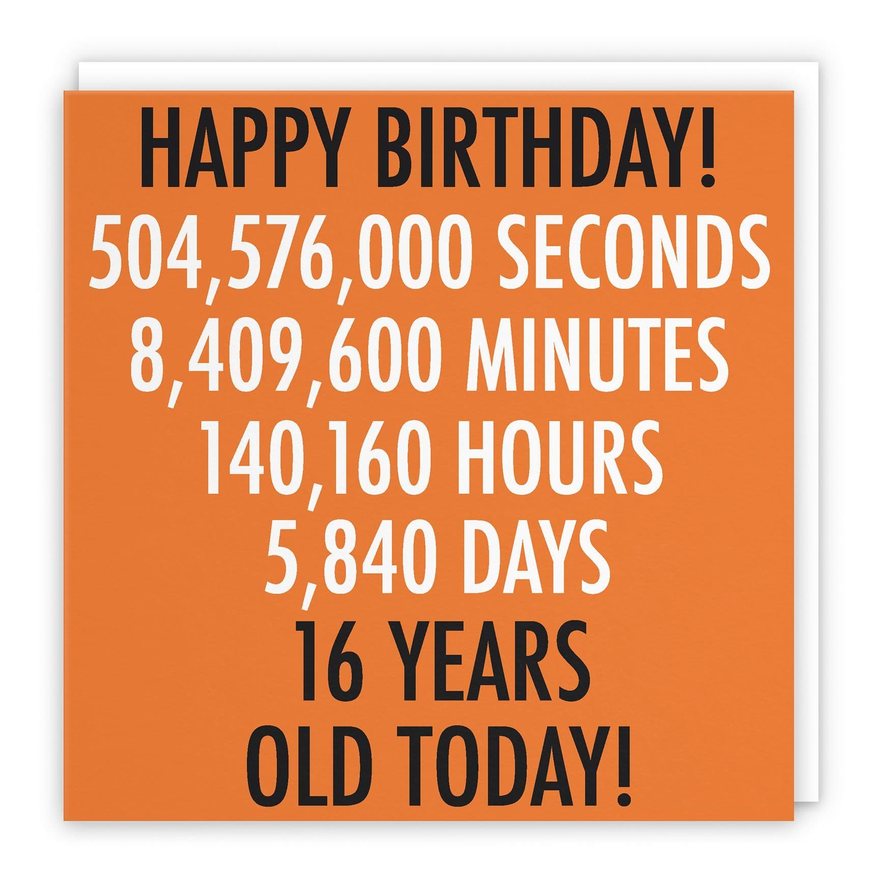 16th Humorous Birthday Card Urban Colour