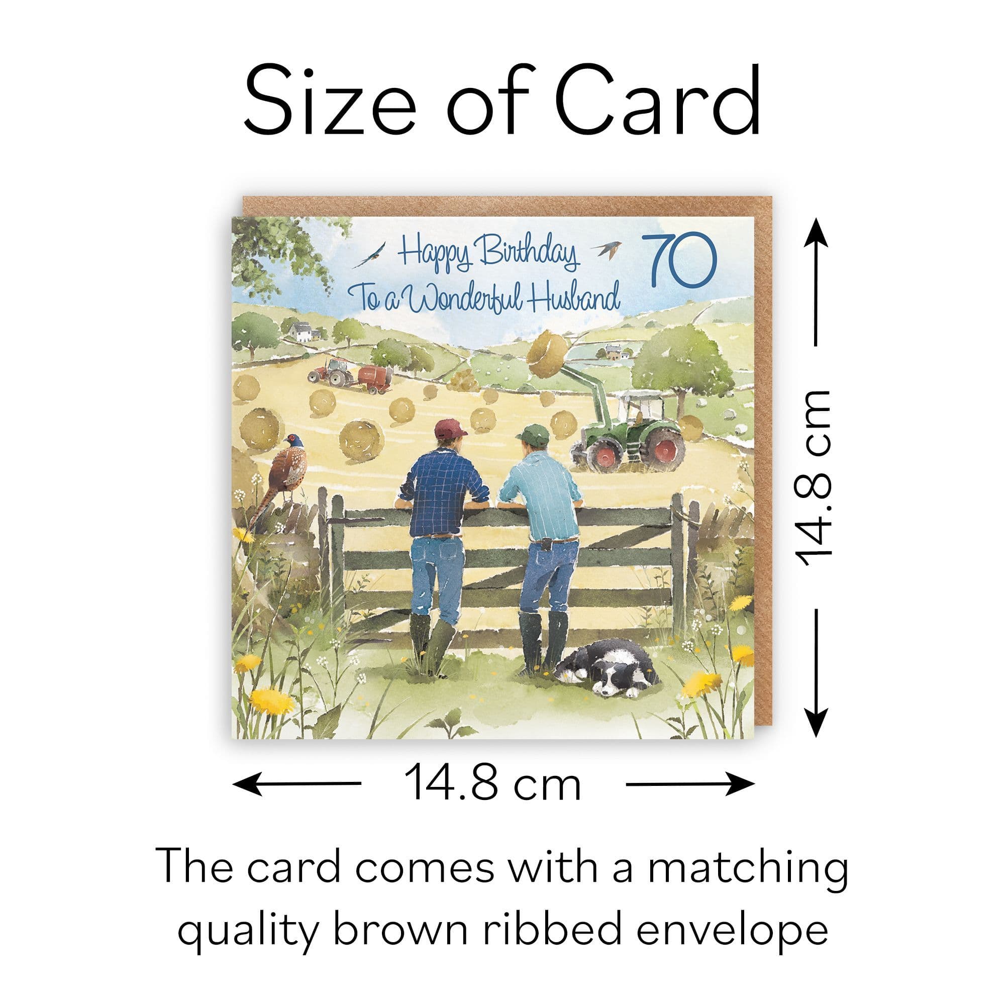 70th Husband Birthday Card Haymaking Milo's Gallery