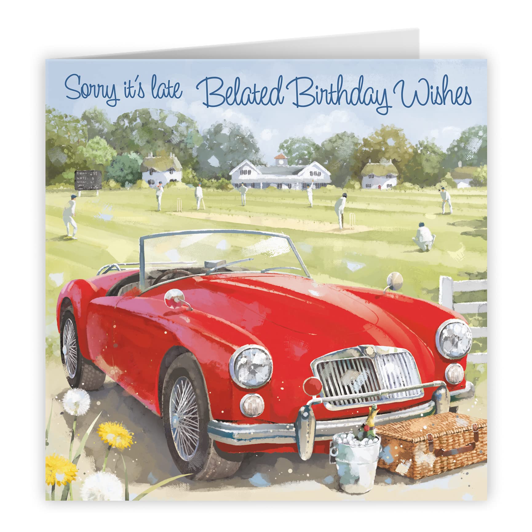 Classic Sports Car Belated Birthday Card Milo's Gallery