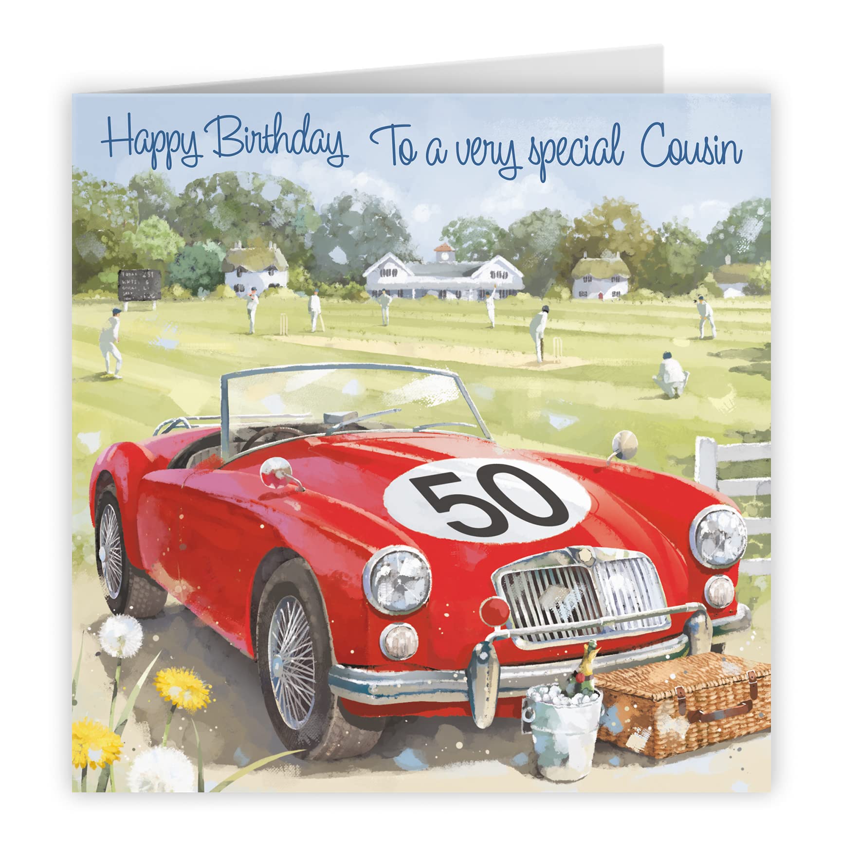 50th Cousin Classic Sports Car Birthday Card Milo's Gallery