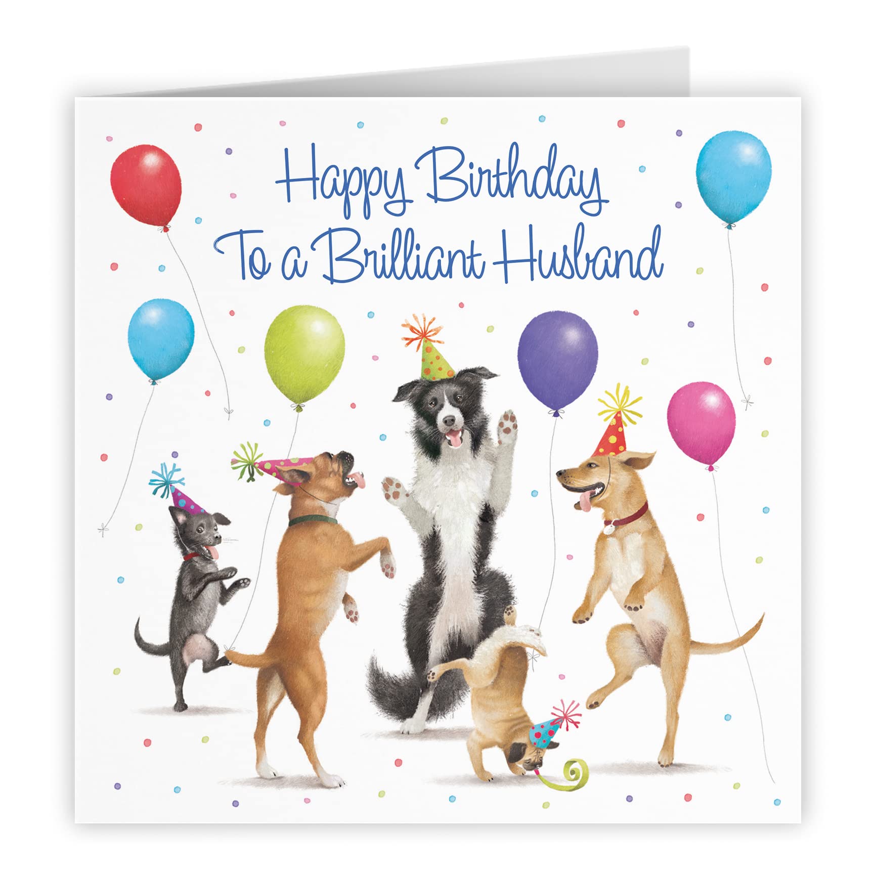 Husband Birthday Card Dancing Dogs Milo's Gallery