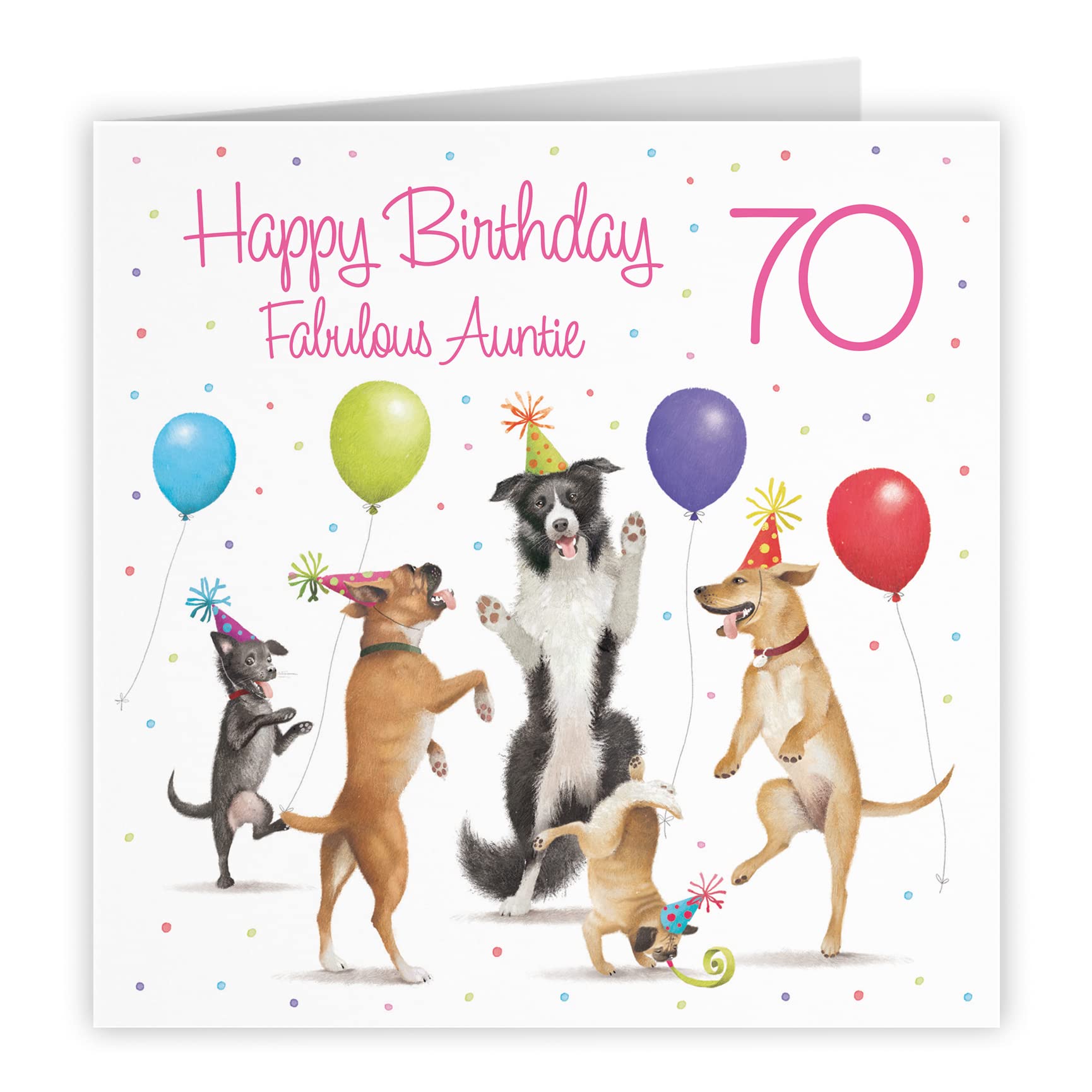70th Auntie Birthday Card Dancing Dogs Milo's Gallery