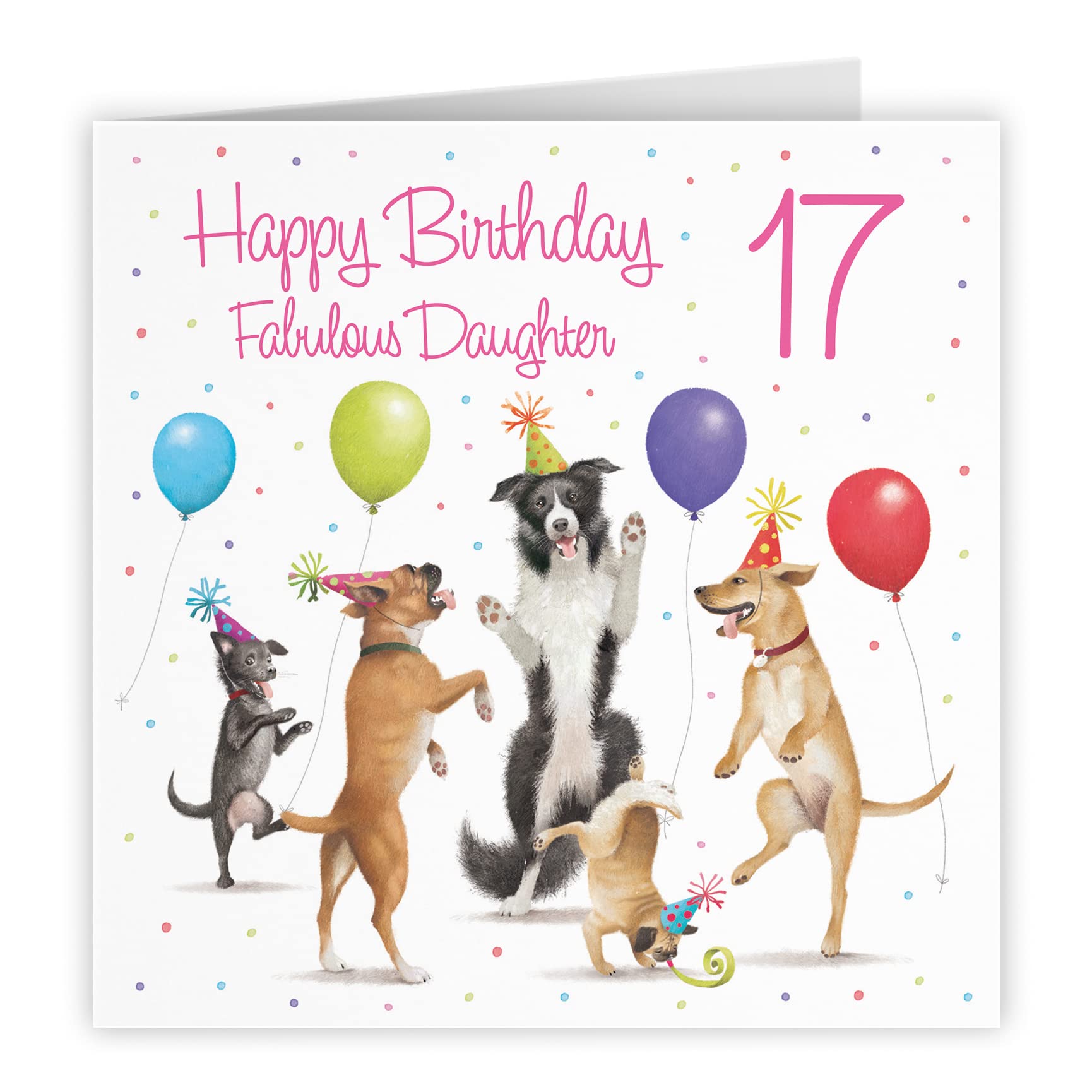 17th Daughter Birthday Card Dancing Dogs Milo's Gallery