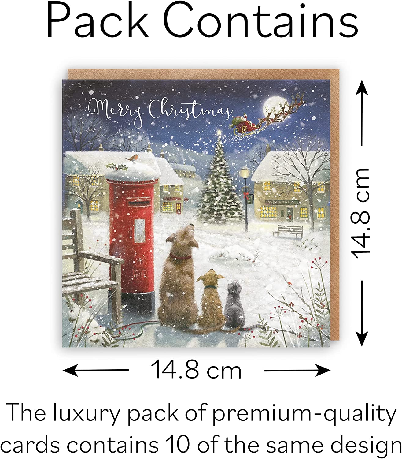 Magical Christmas Pack Of 10 Christmas Cards And Envelopes