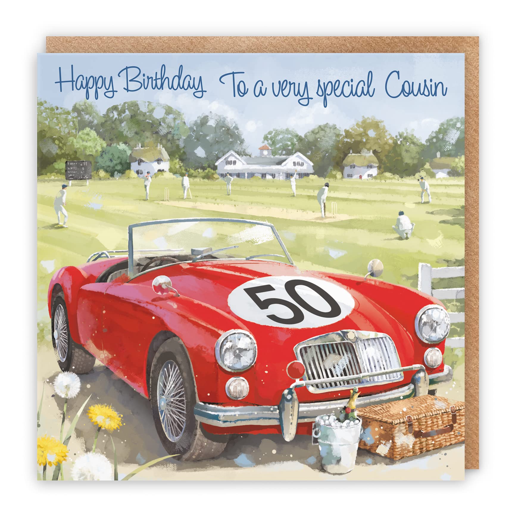 50th Cousin Classic Sports Car Birthday Card Milo's Gallery