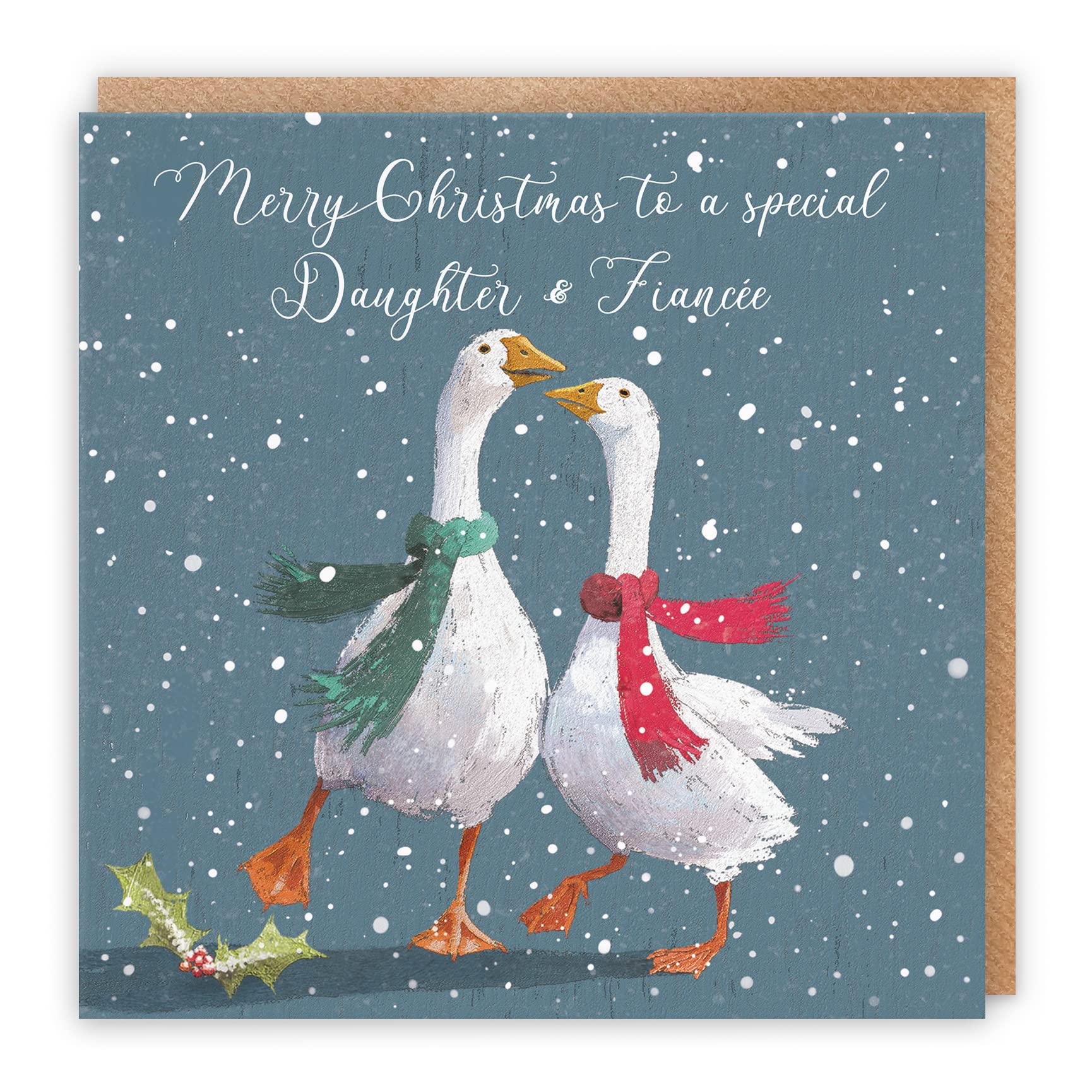 Daughter And Fiancée Festive Geese Christmas Card Milo's Gallery