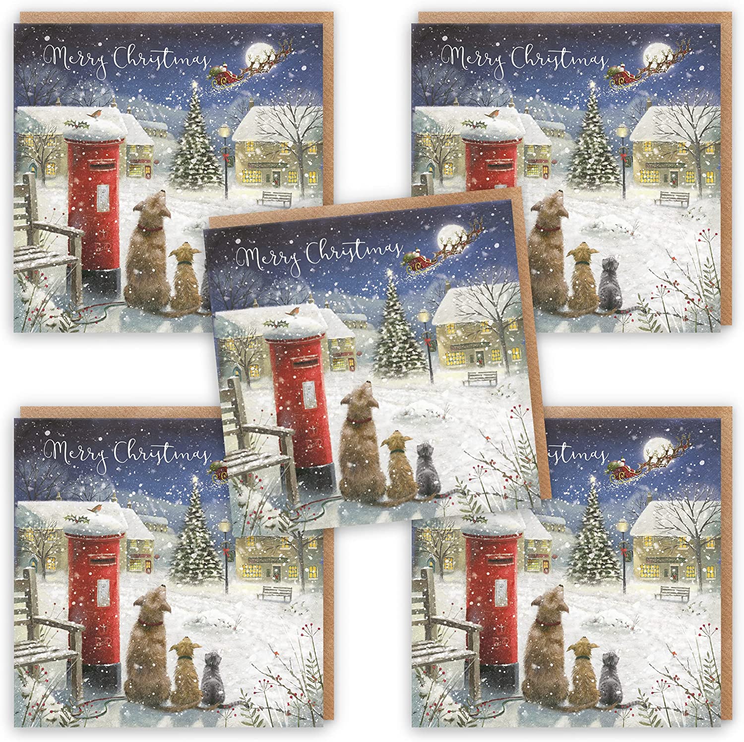 Magical Christmas Pack Of 10 Christmas Cards And Envelopes