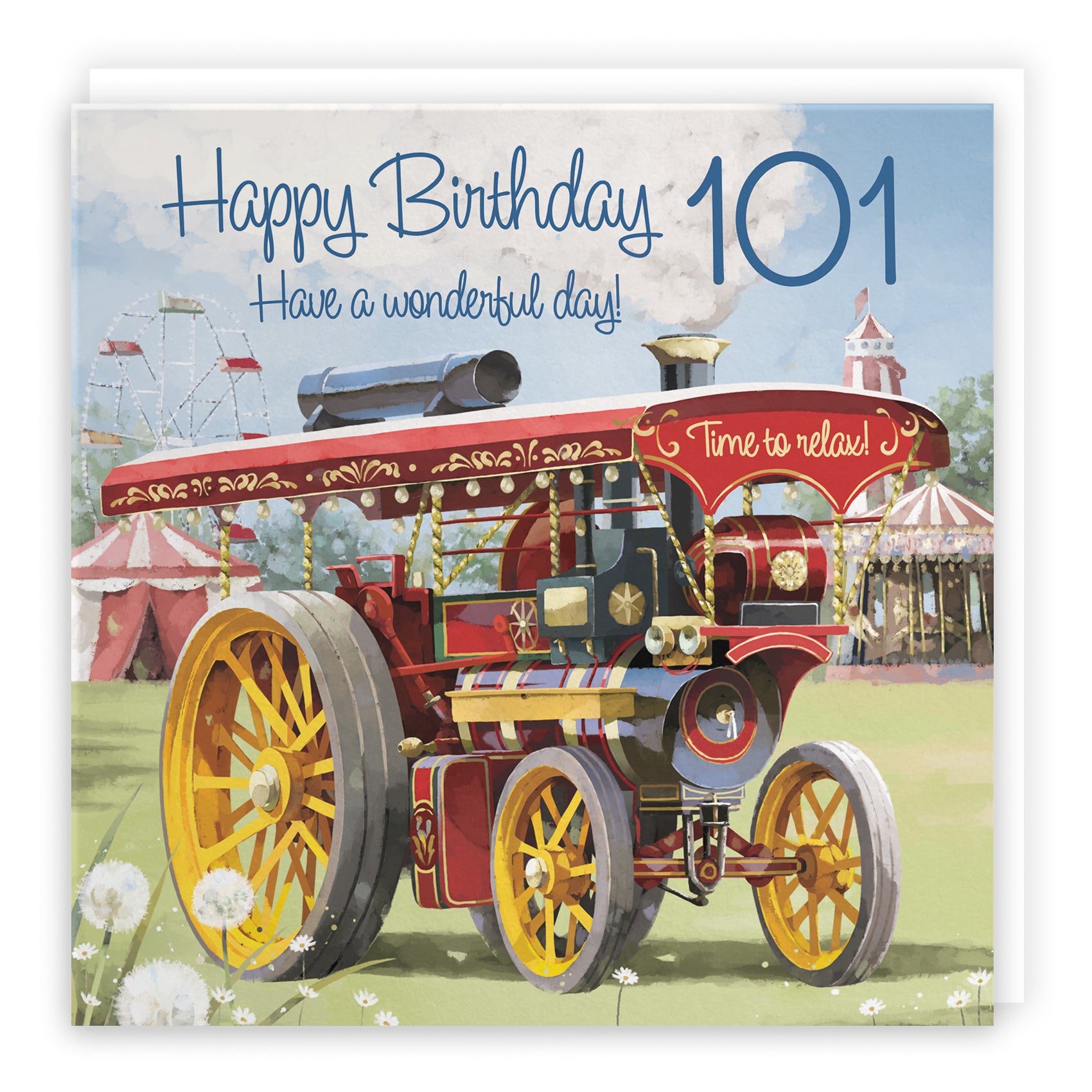 101st Traction Engine Birthday Card Steam Tractor Milo's Gallery