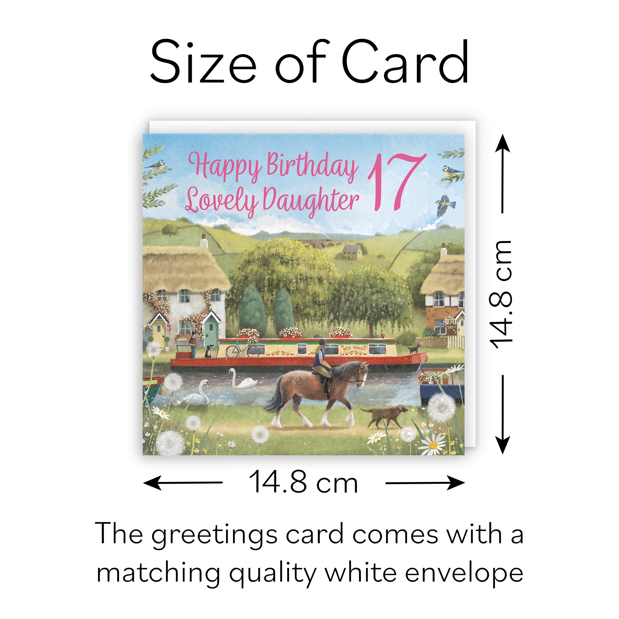 17th Daughter Canal Narrowboat Birthday Card Horse Riding Milo's Gallery