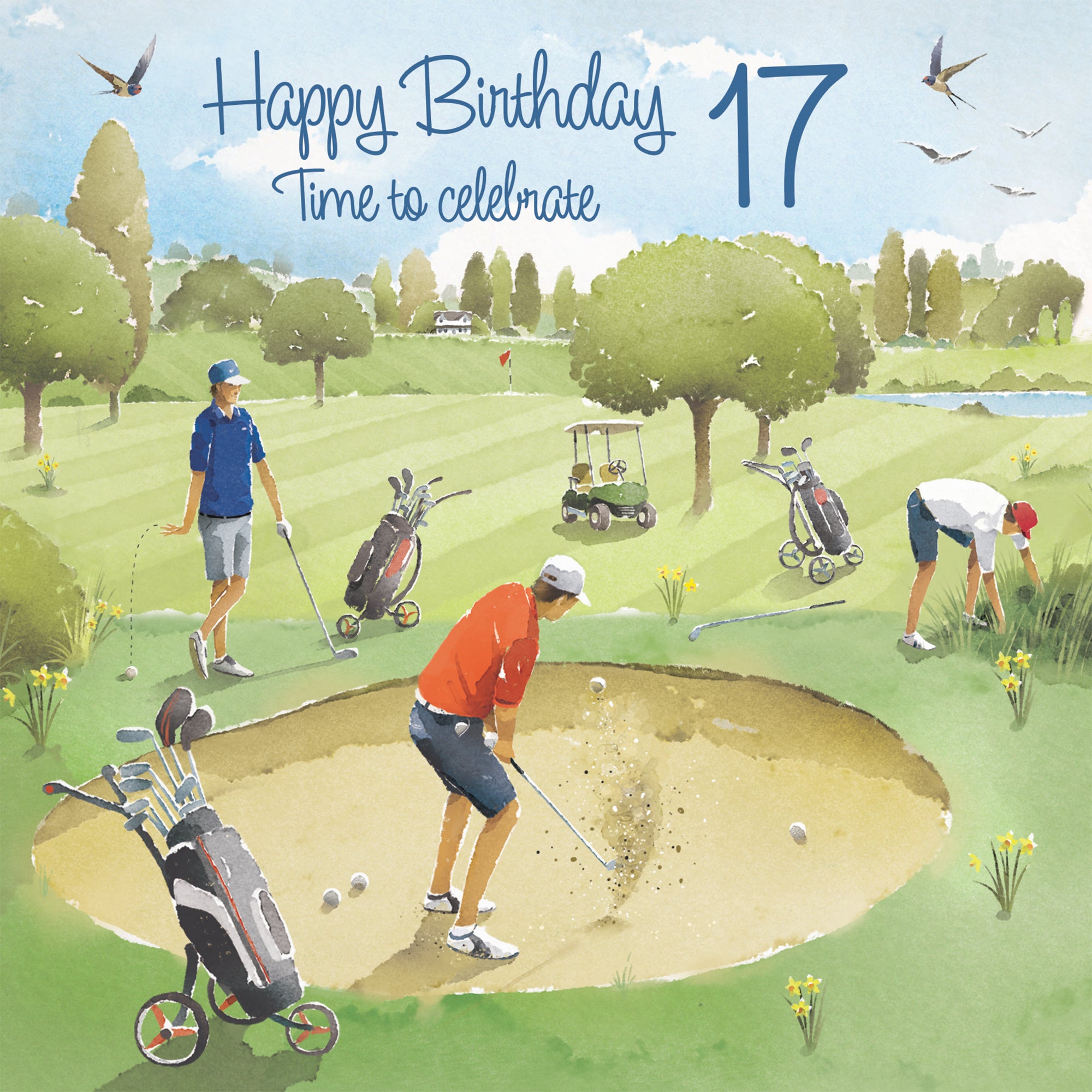 17th Golfing Birthday Card Golf Bunker Milo's Gallery