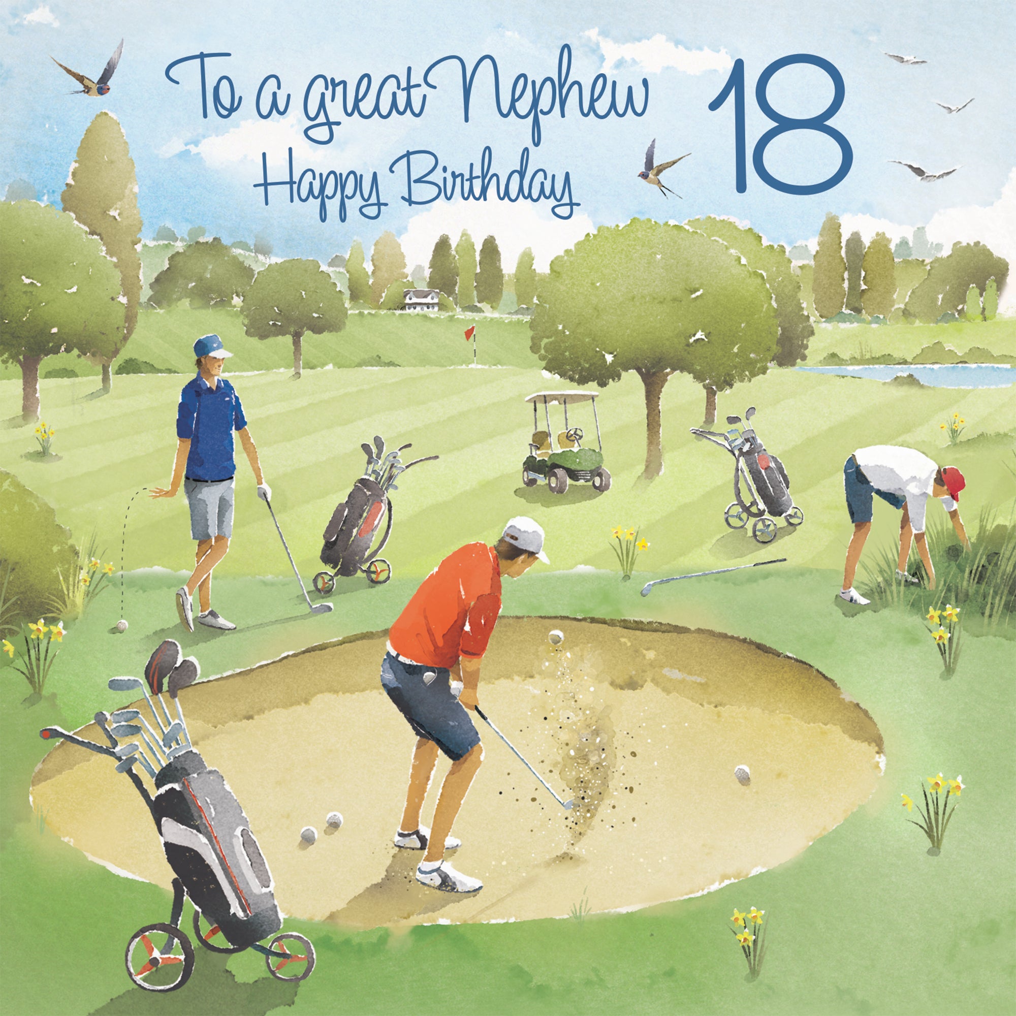 18th Nephew Golfing Birthday Card Golf Bunker Milo's Gallery
