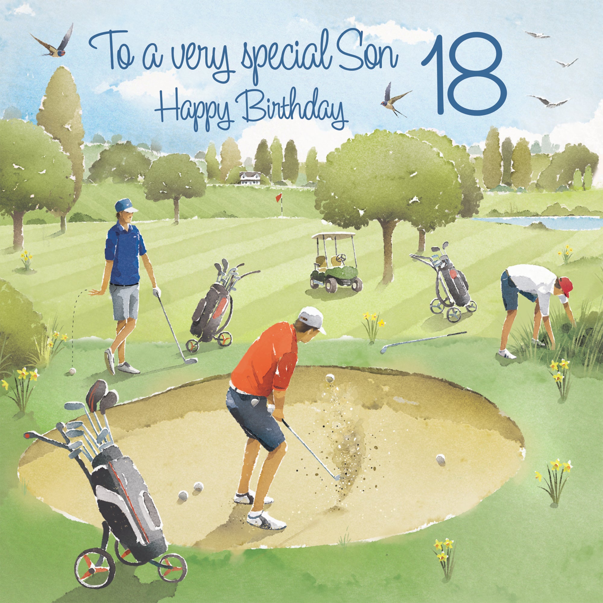 18th Son Golfing Birthday Card Golf Bunker Milo's Gallery