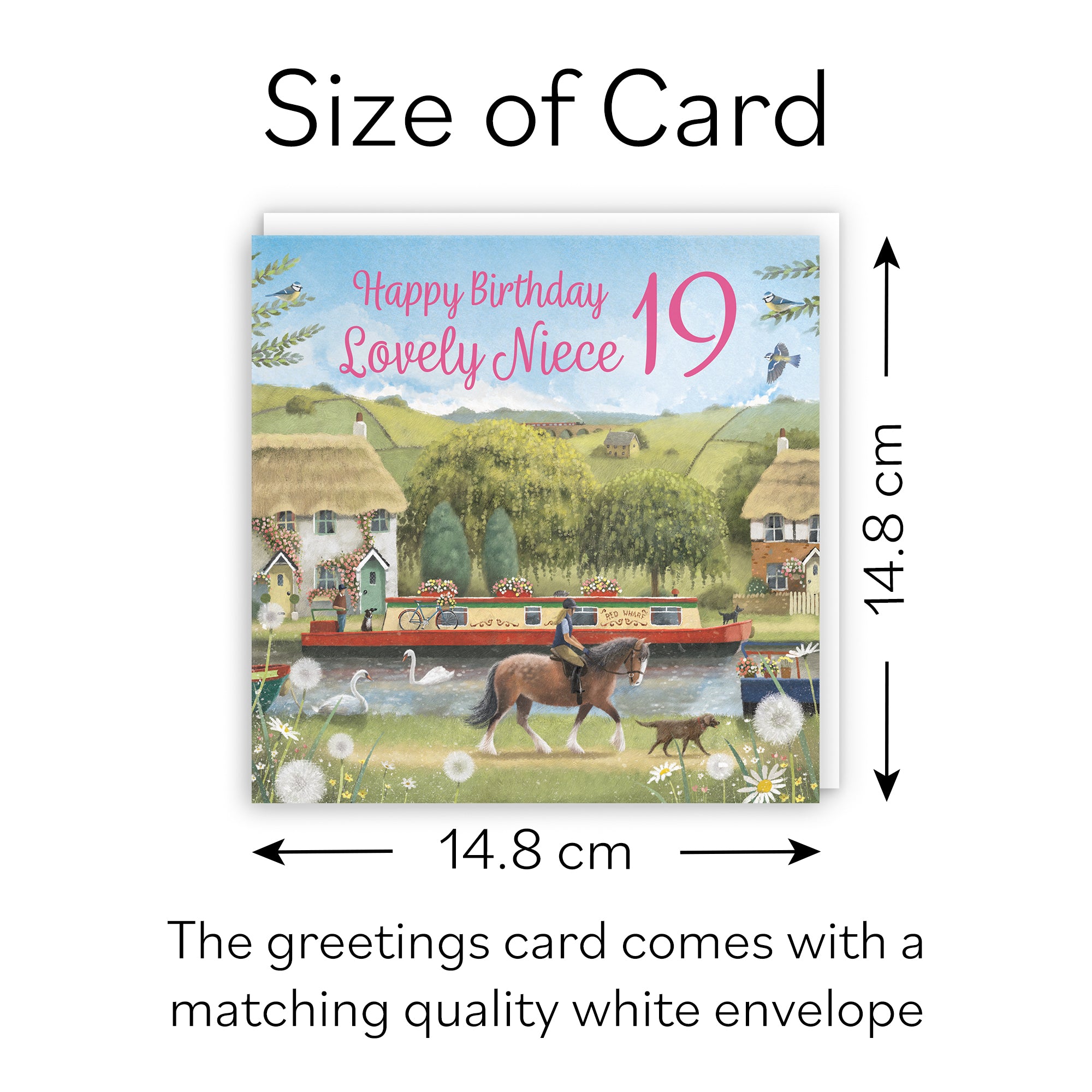 19th Niece Canal Narrowboat Birthday Card Horse Riding Milo's Gallery