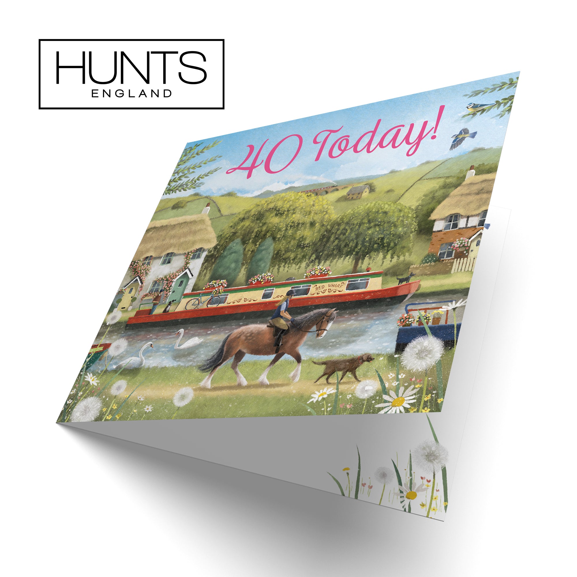 40th Horse Riding Female Birthday Card Canal Narrowboat Milo's Gallery