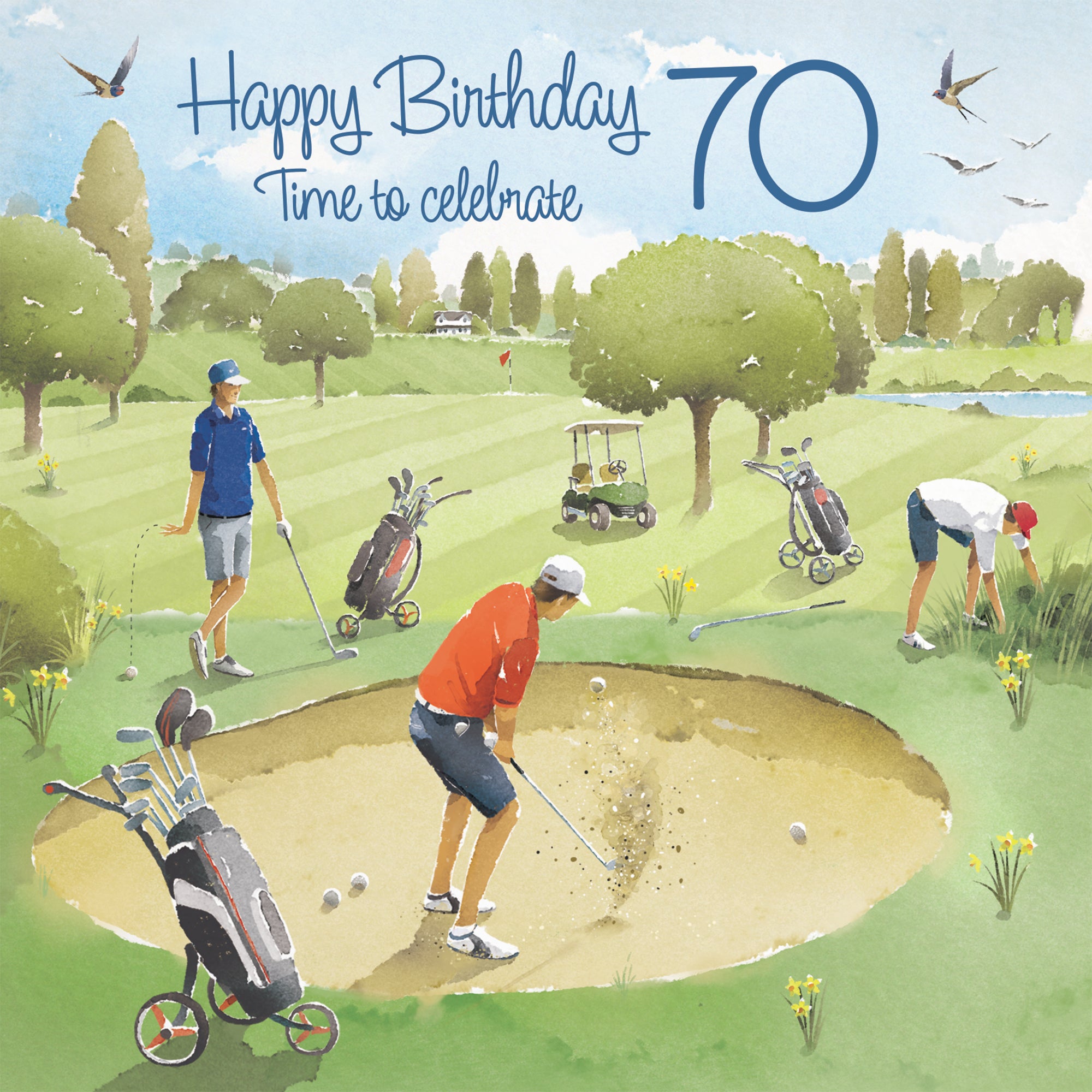 70th Golfing Birthday Card Golf Bunker Milo's Gallery