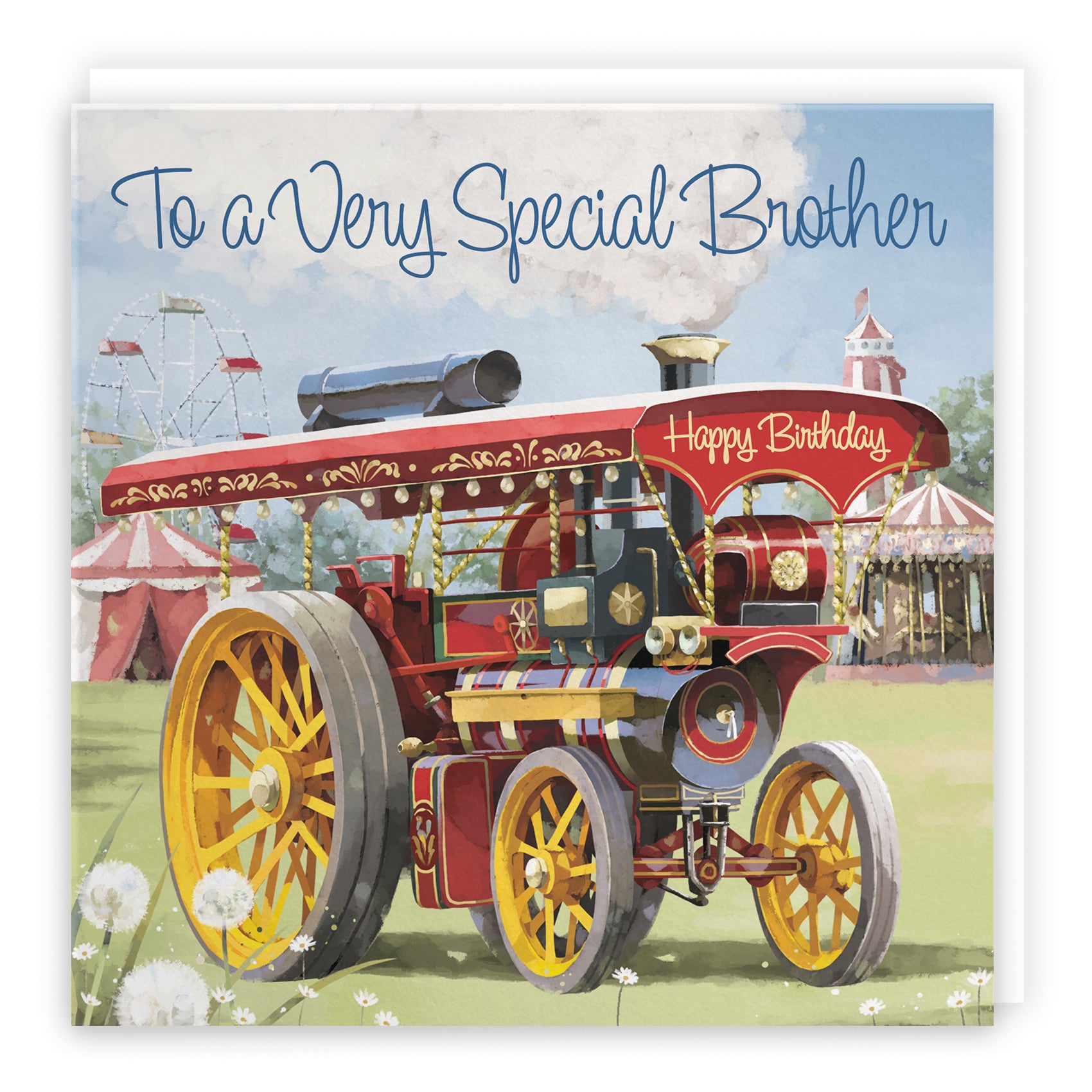 Brother Traction Engine Birthday Card Steam Tractor Milo's Gallery
