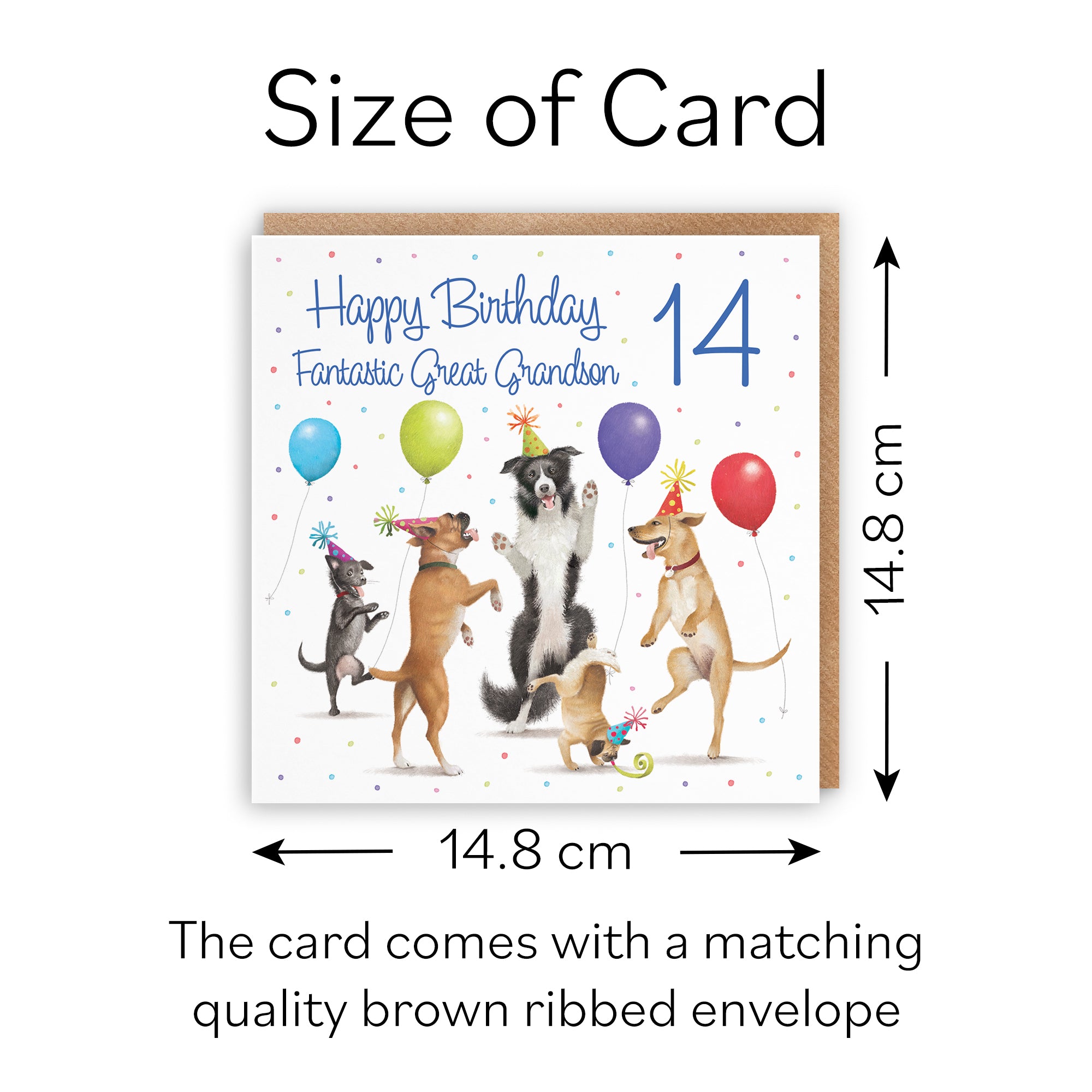 14th Great Grandson Birthday Card Dancing Dogs Milo's Gallery