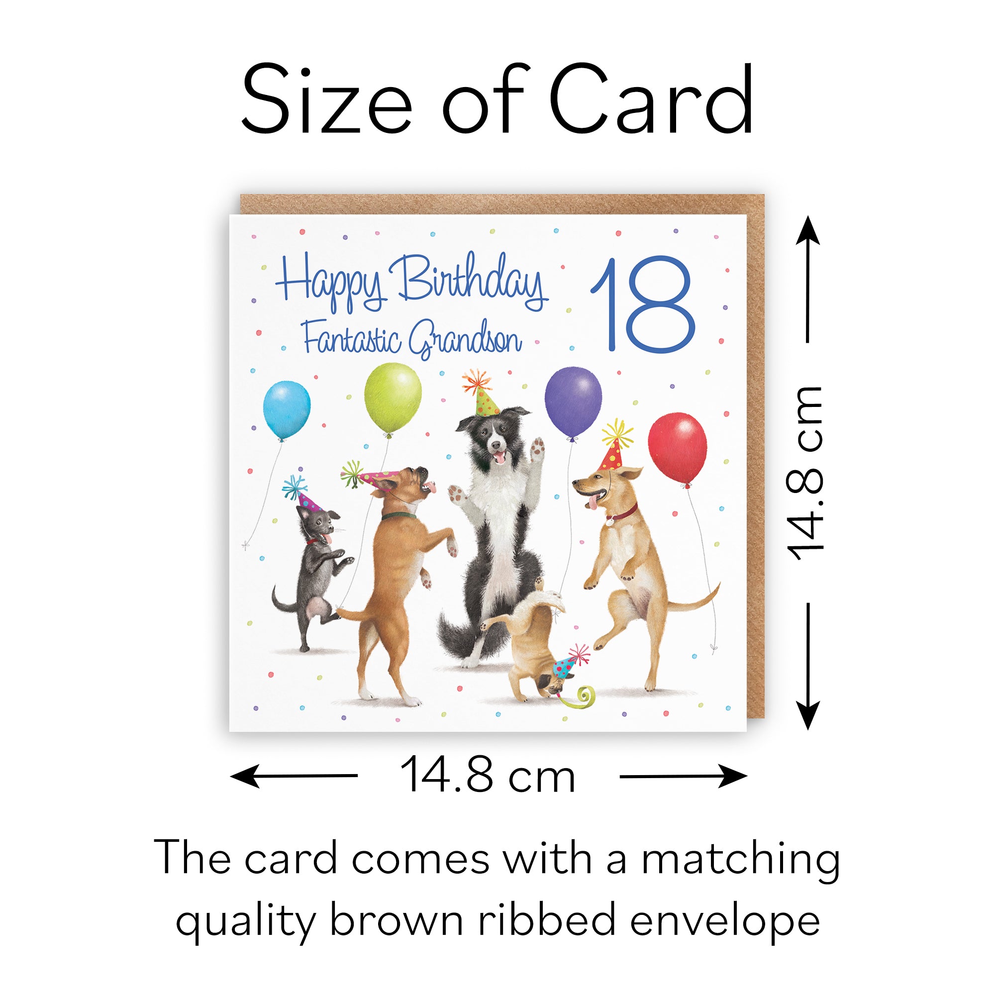 18th Grandson Birthday Card Dancing Dogs Milo's Gallery