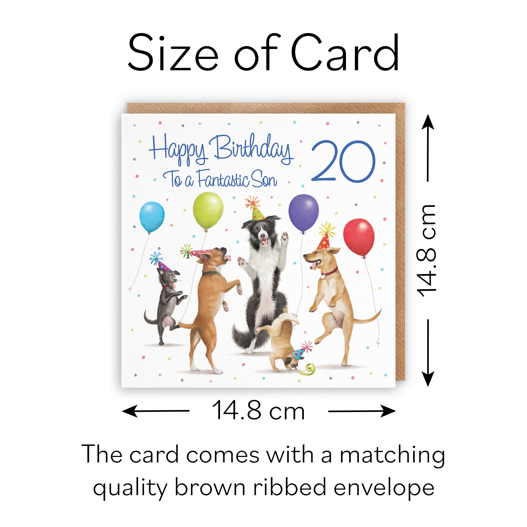 20th Son Birthday Card Dancing Dogs Milo's Gallery