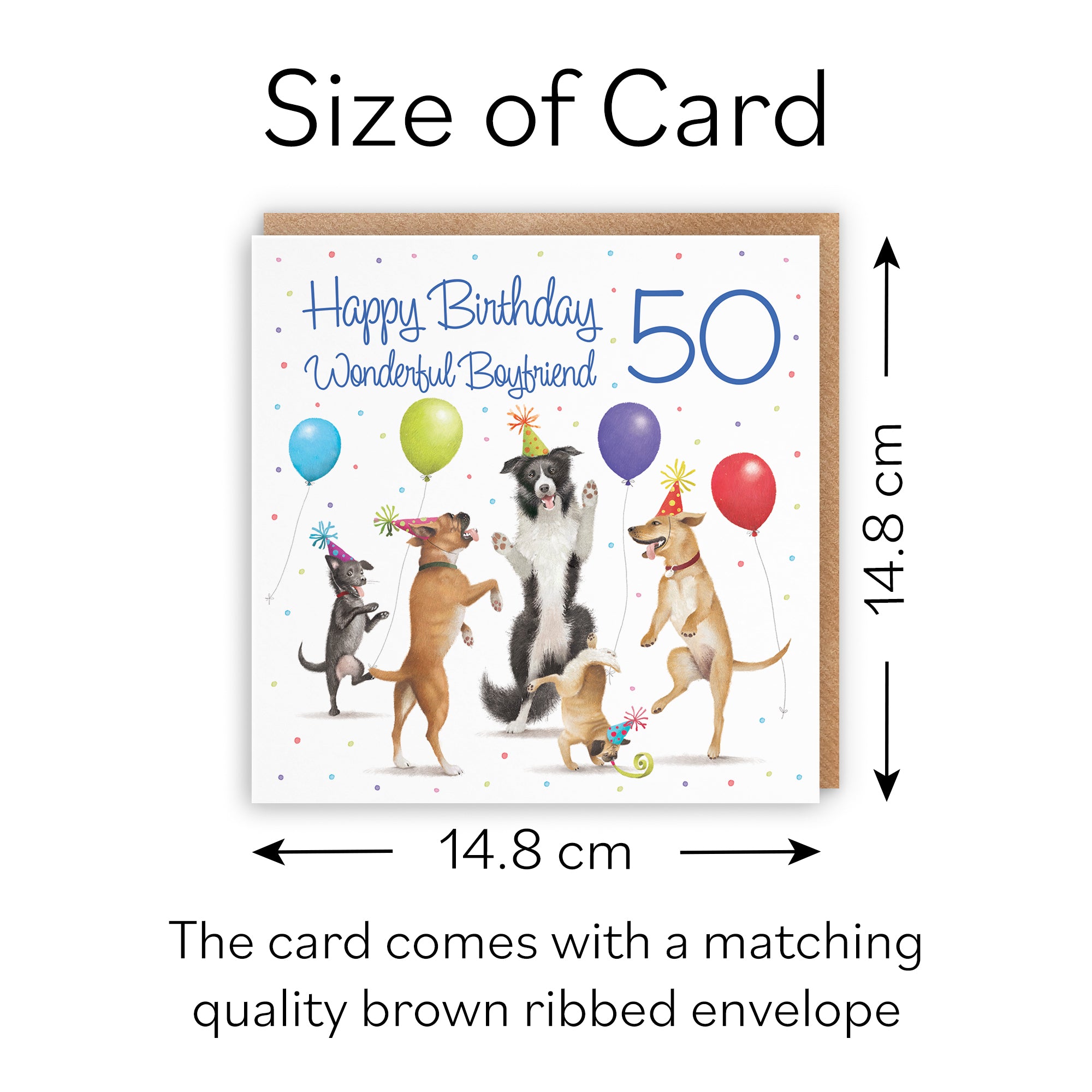 50th Boyfriend Birthday Card Dancing Dogs Milo's Gallery