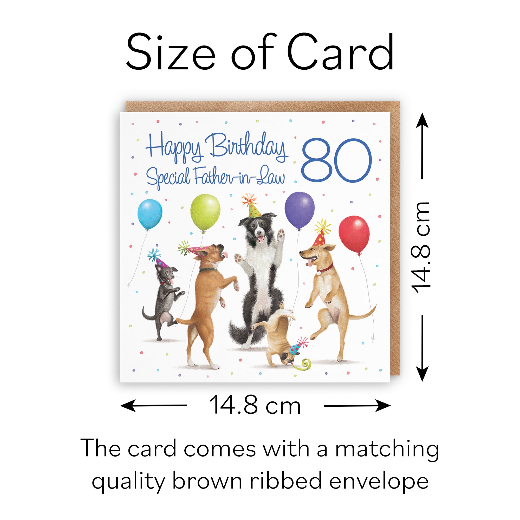 80th Father-in-Law Birthday Card Dancing Dogs Milo's Gallery