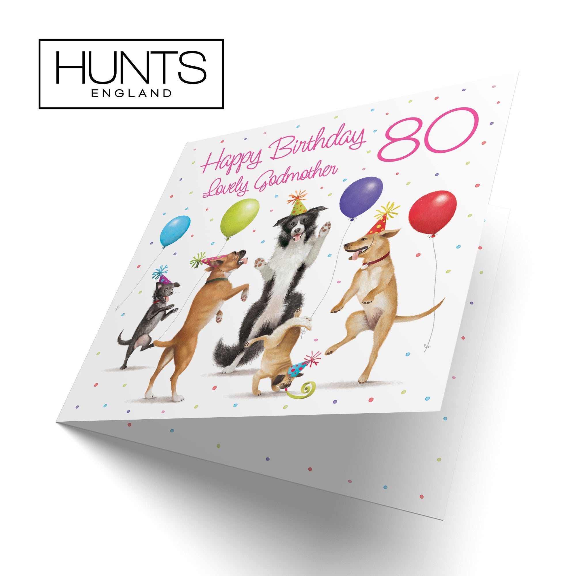 80th Godmother Birthday Card Dancing Dogs Milo's Gallery