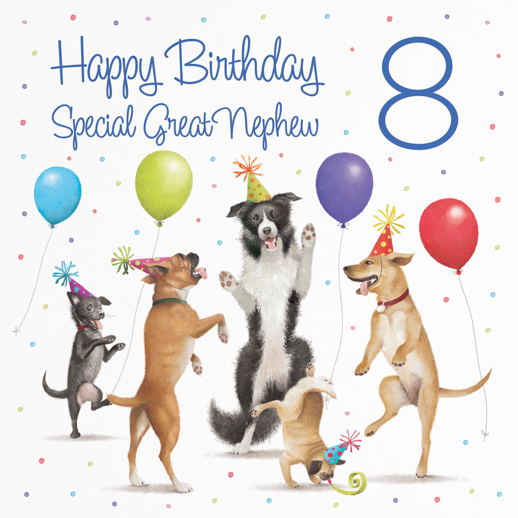 8th Great Nephew Birthday Card Dancing Dogs Milo's Gallery