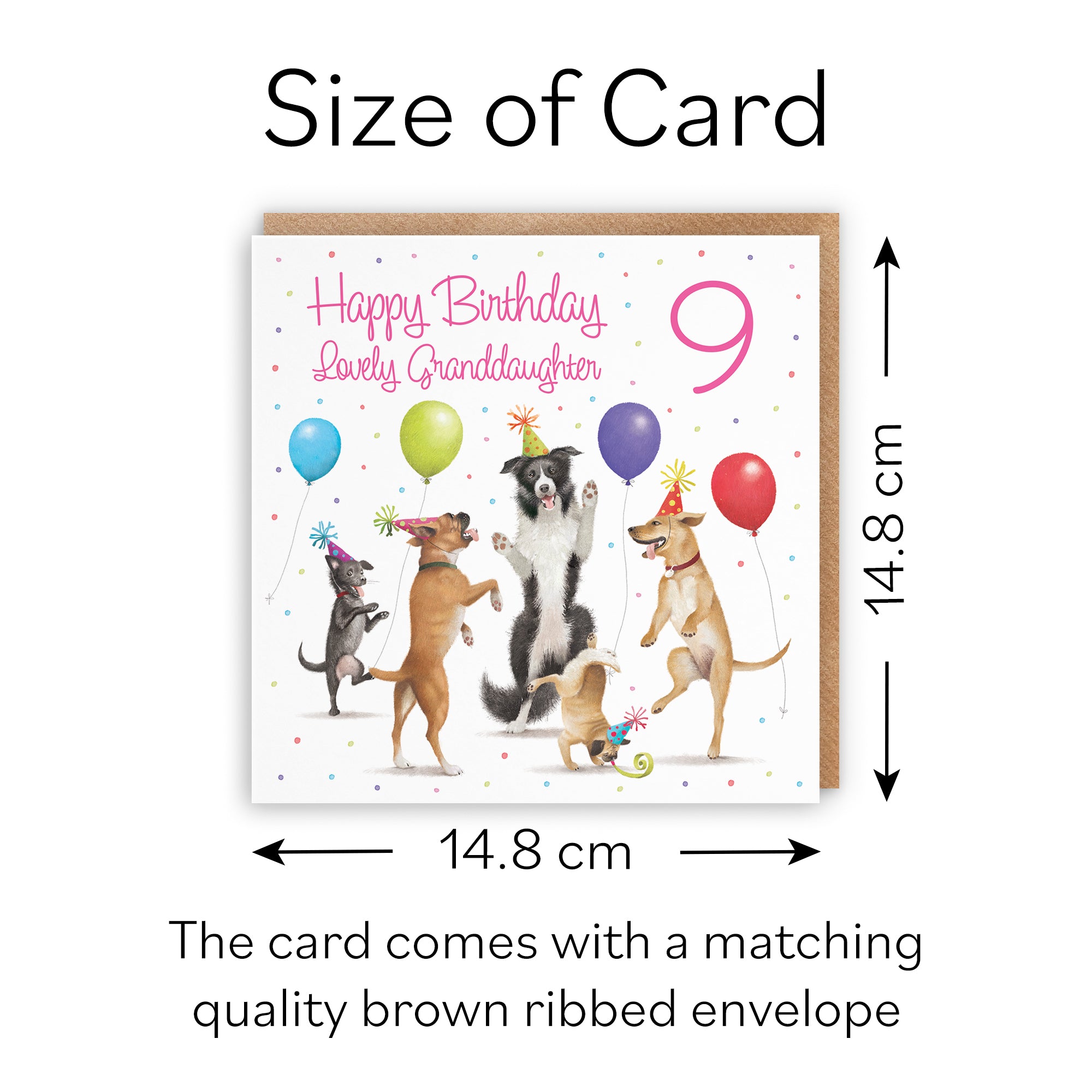 9th Granddaughter Birthday Card Dancing Dogs Milo's Gallery