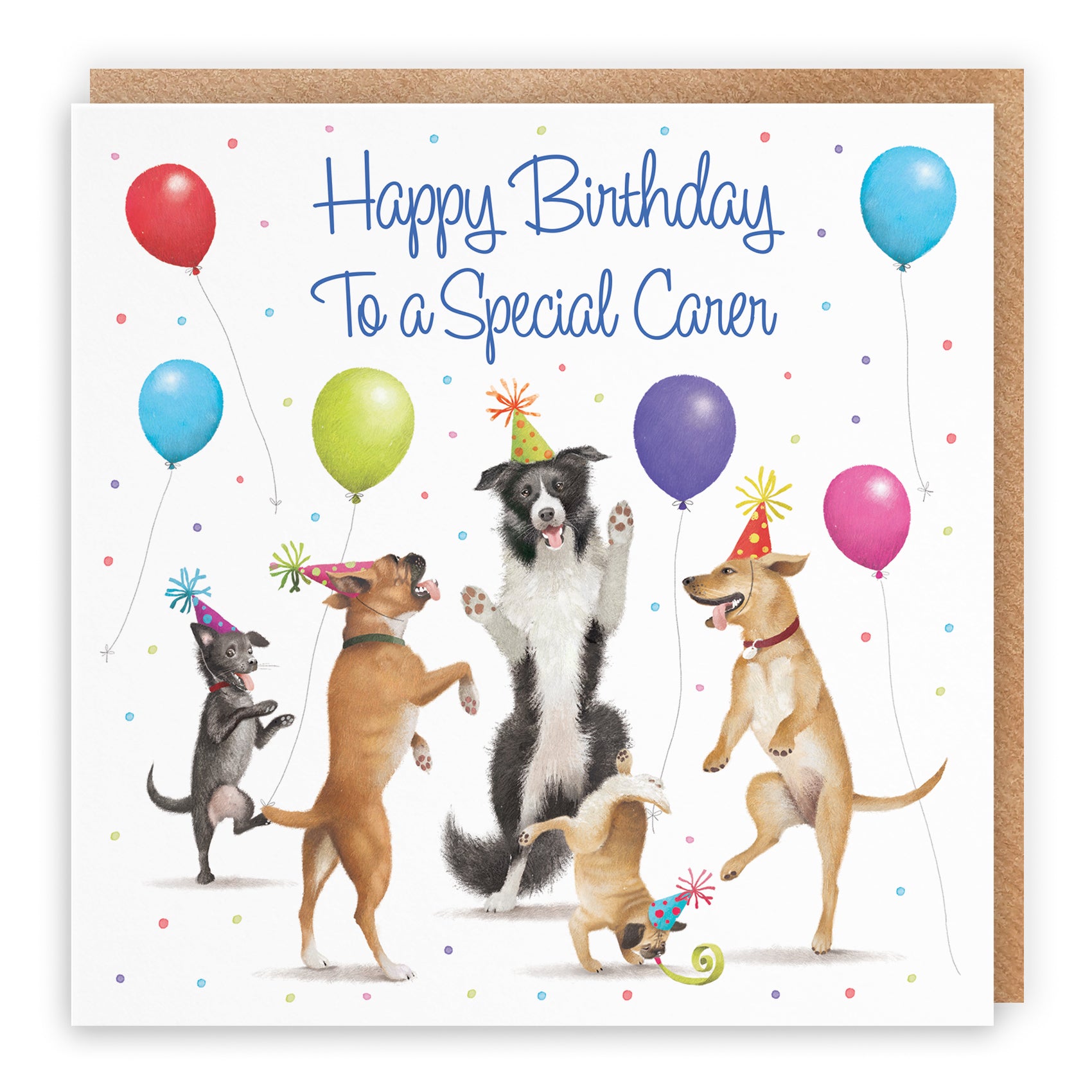 Carer Birthday Card Dancing Dogs Milo's Gallery