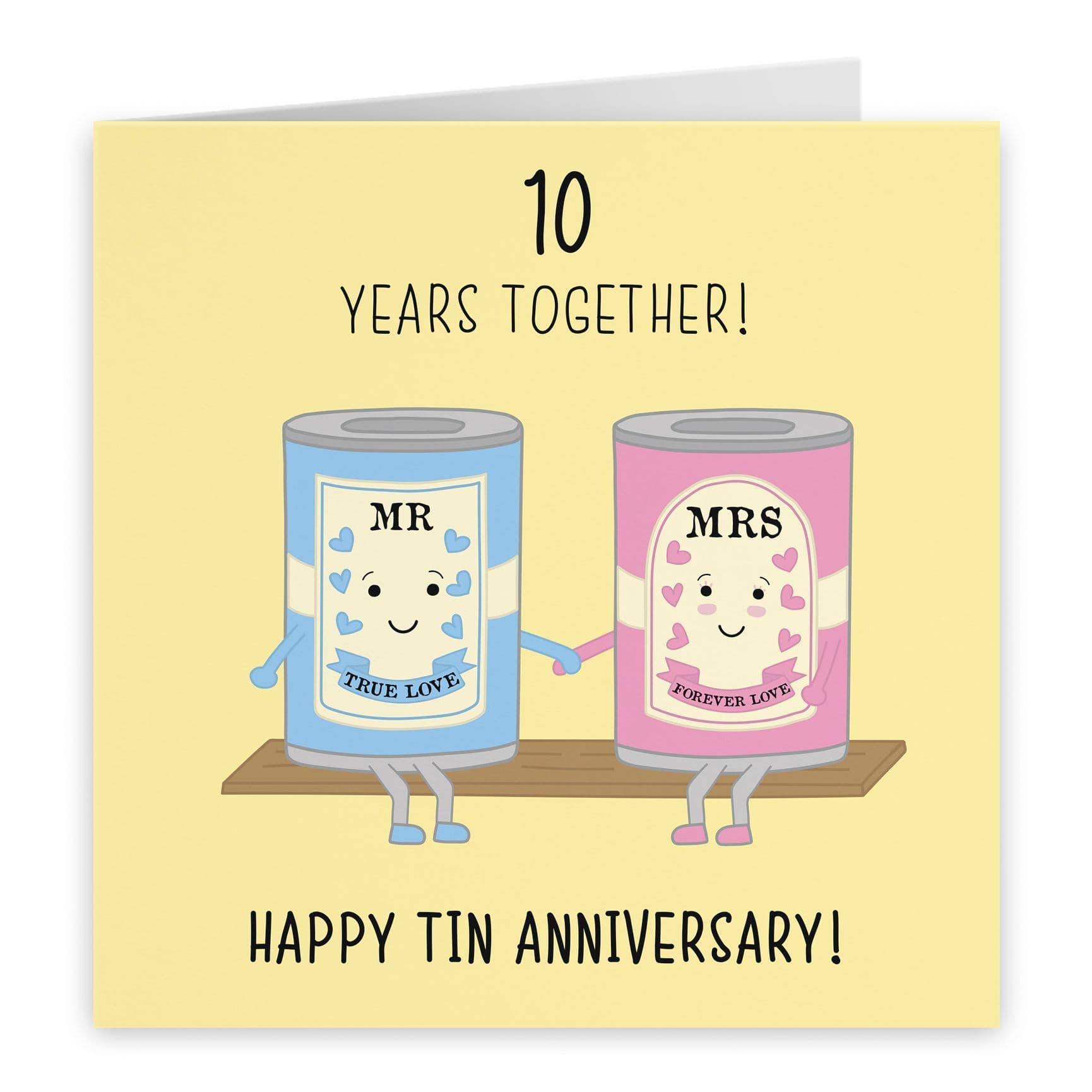 Large 10th Tin Anniversary Card Iconic
