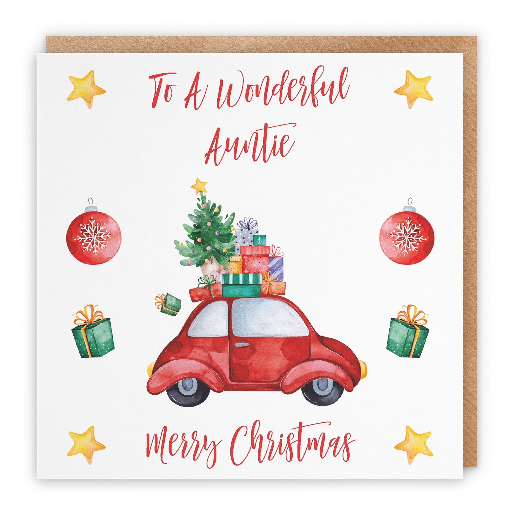 auntie aunt female women from adult child christmas card