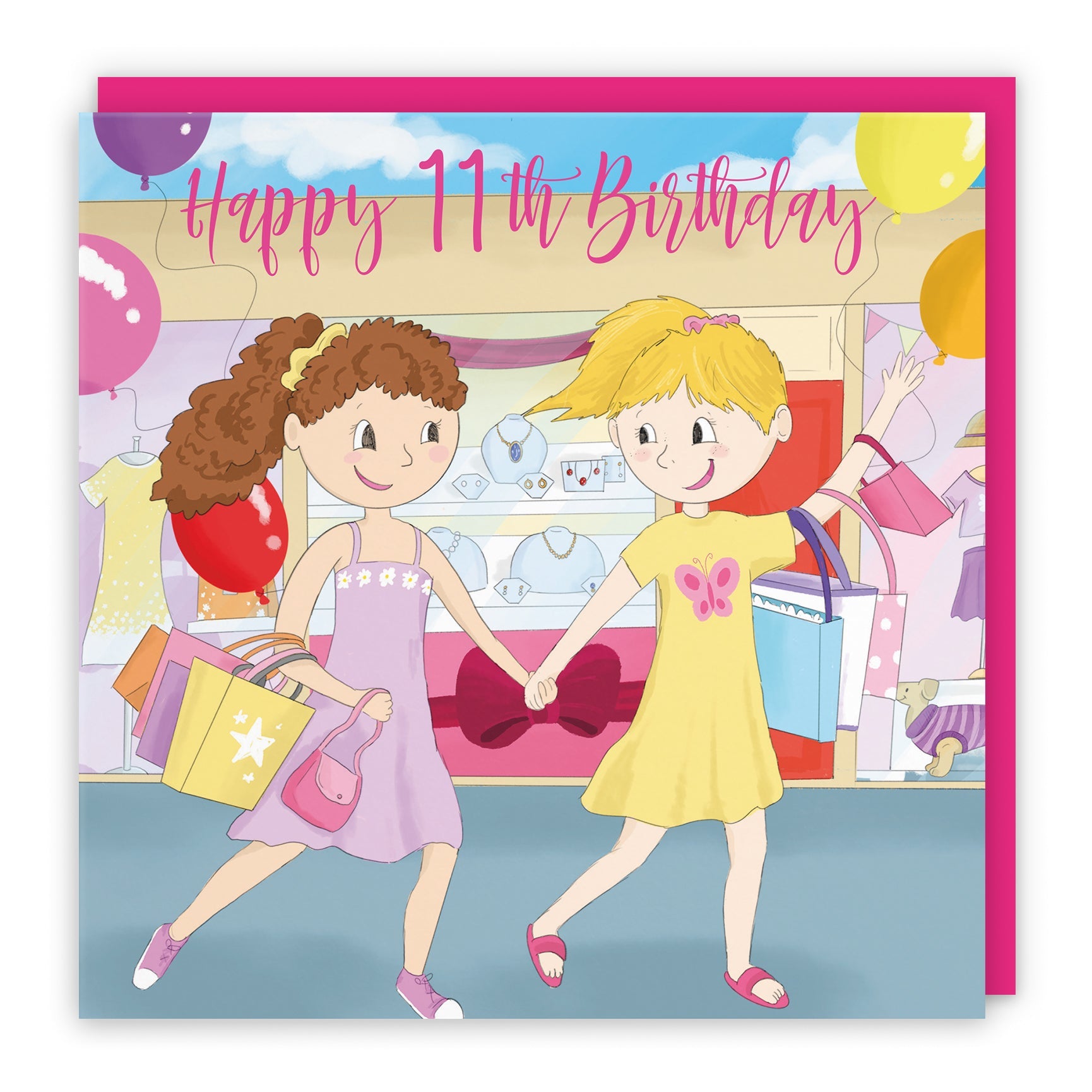 11th Birthday Card - Shopping