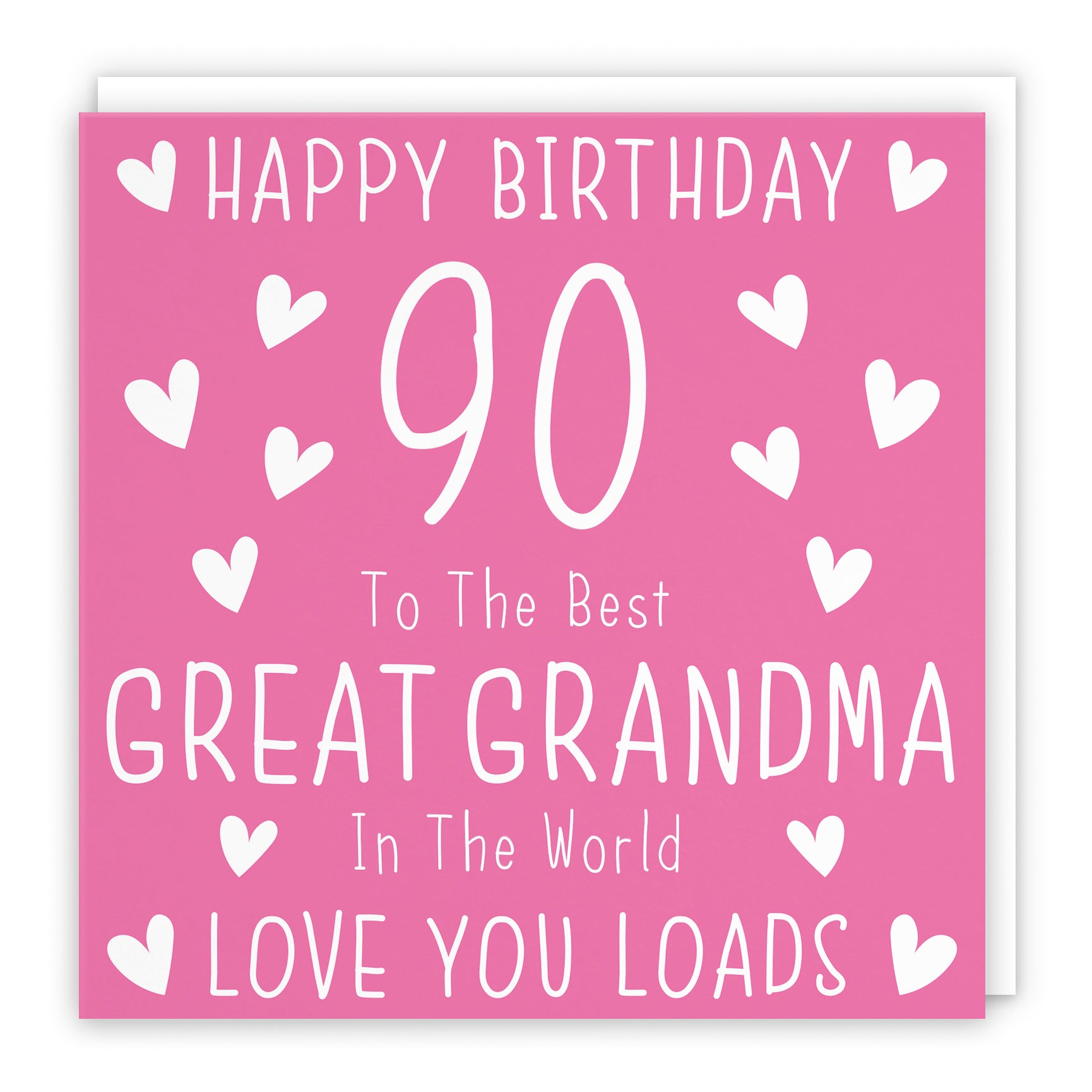 Great Grandma Birthday Card - Pink - Colourful Hearts - Iconic