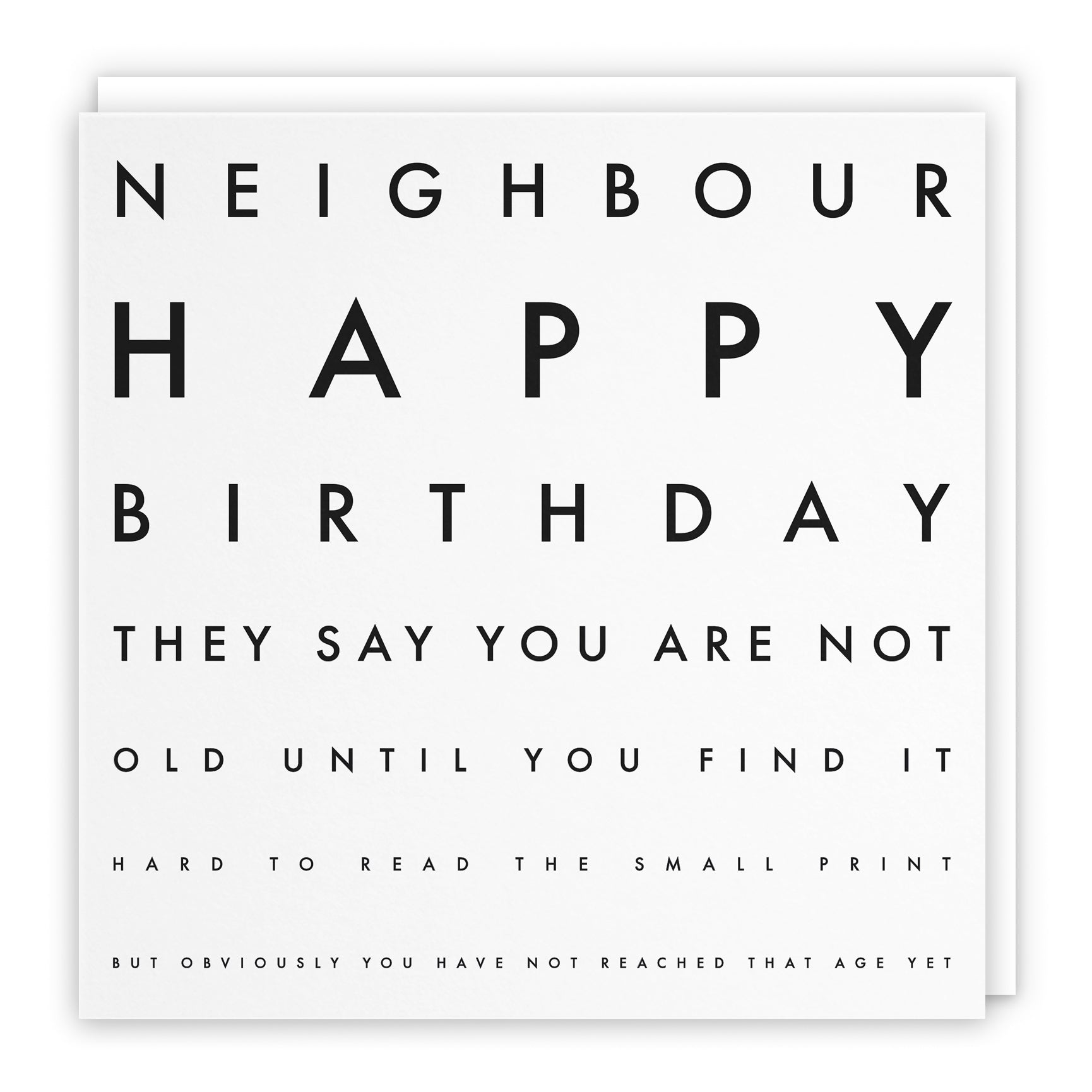 Neighbour Birthday Card - Eye Sight Joke Card