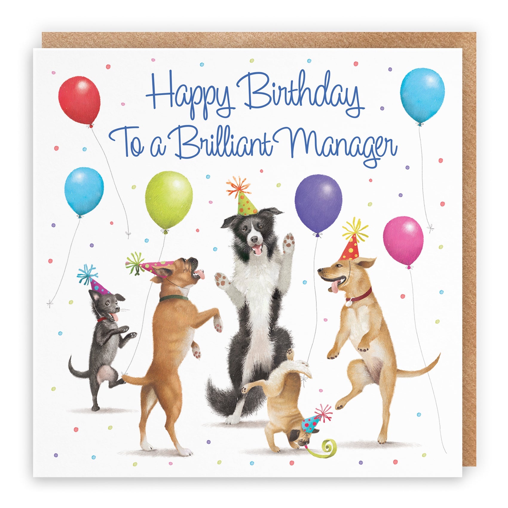 Manager Birthday Card - Dancing Dogs