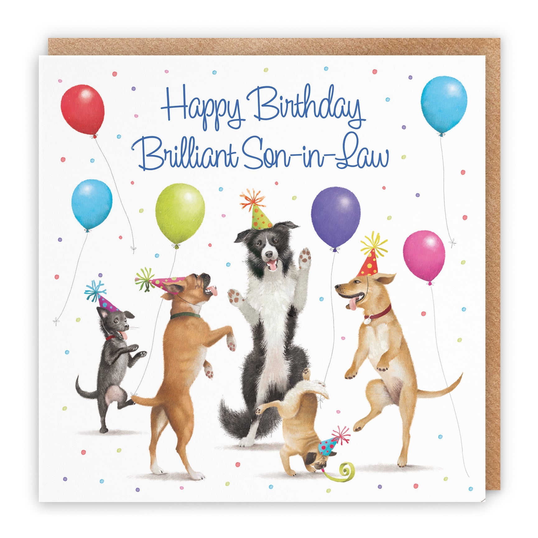 Son In Law Birthday Card - Dancing Dogs