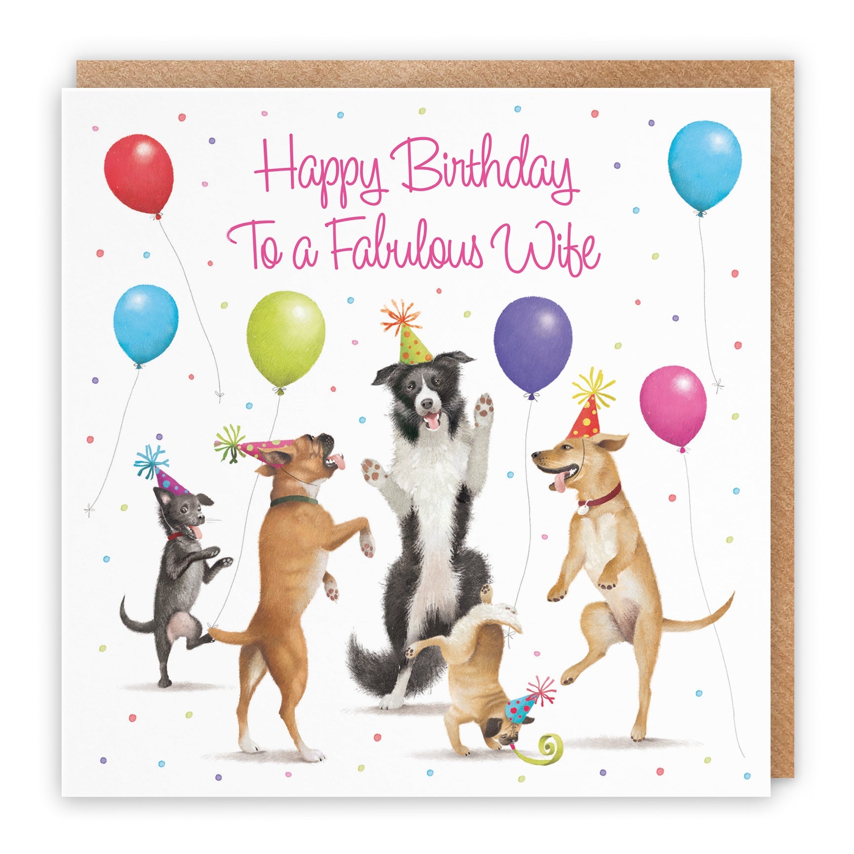 Fabulous Wife Birthday Card Dogs