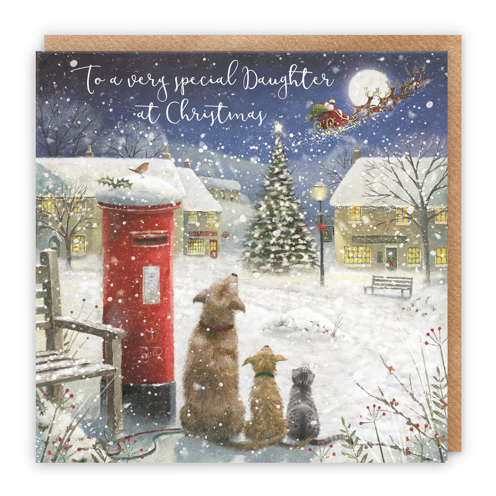 daughter girl woman women christmas xmas festive card luxury