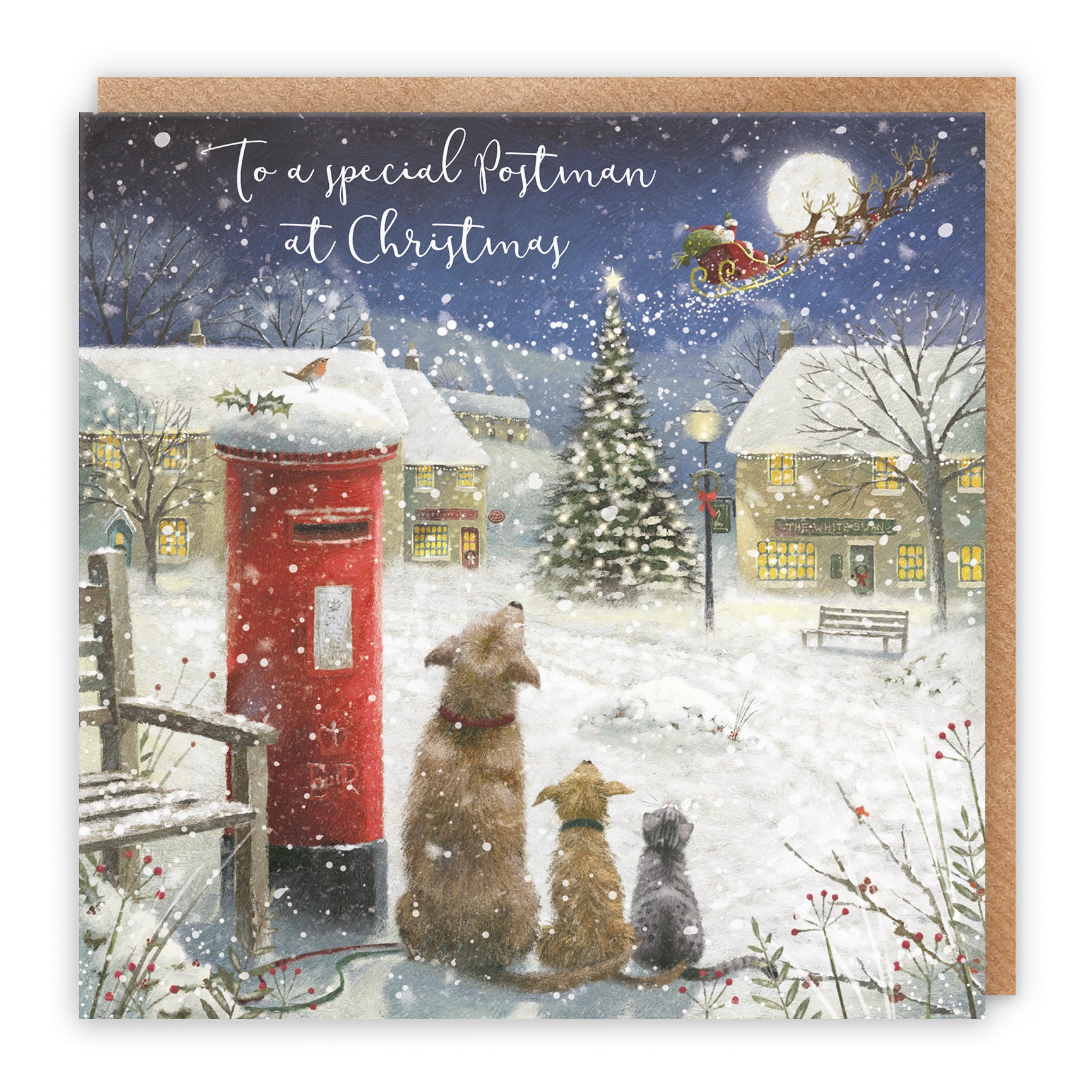 Postman christmas card postie thank you