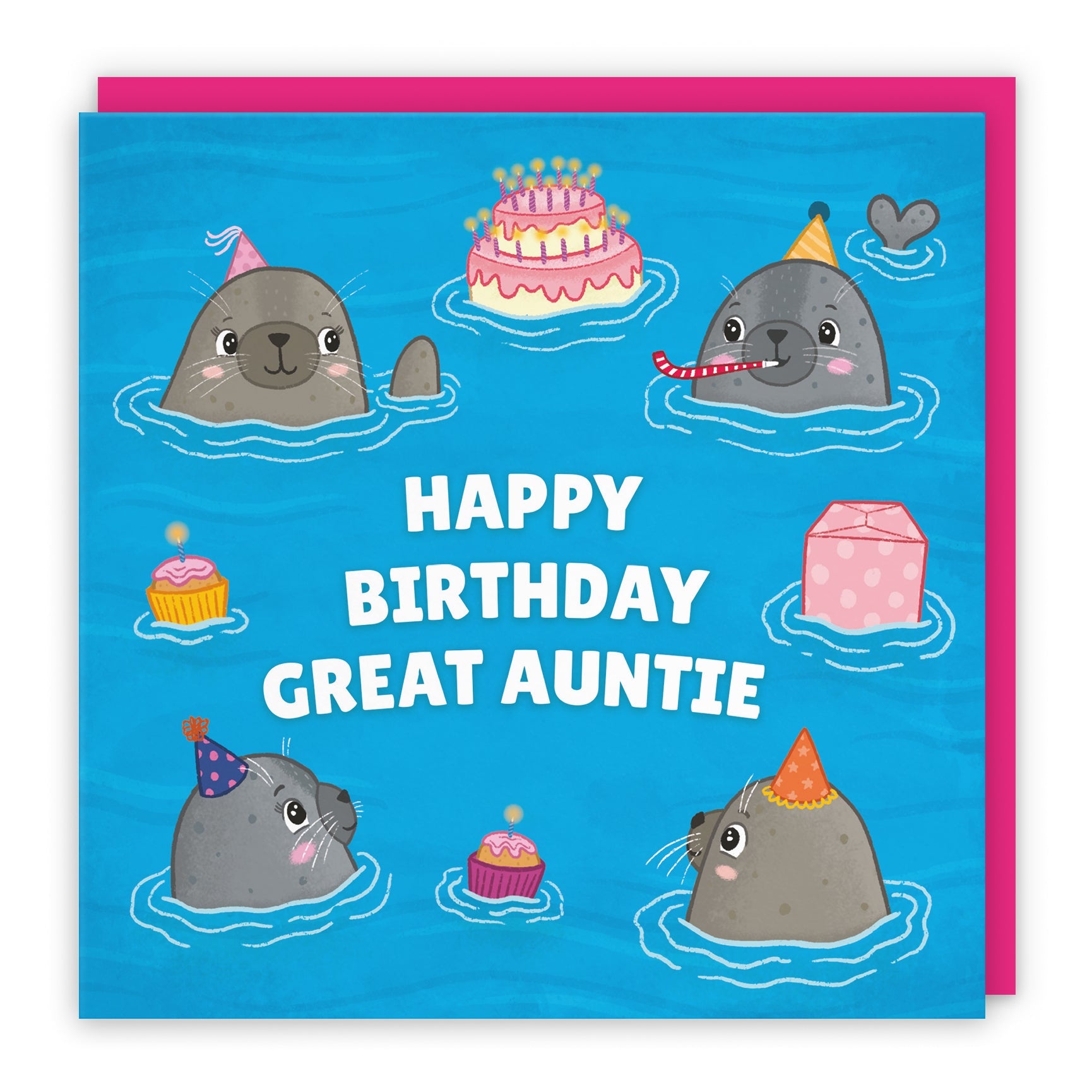 Great Auntie Birthday Cards - Seals - Ocean - Wildlife - Animals