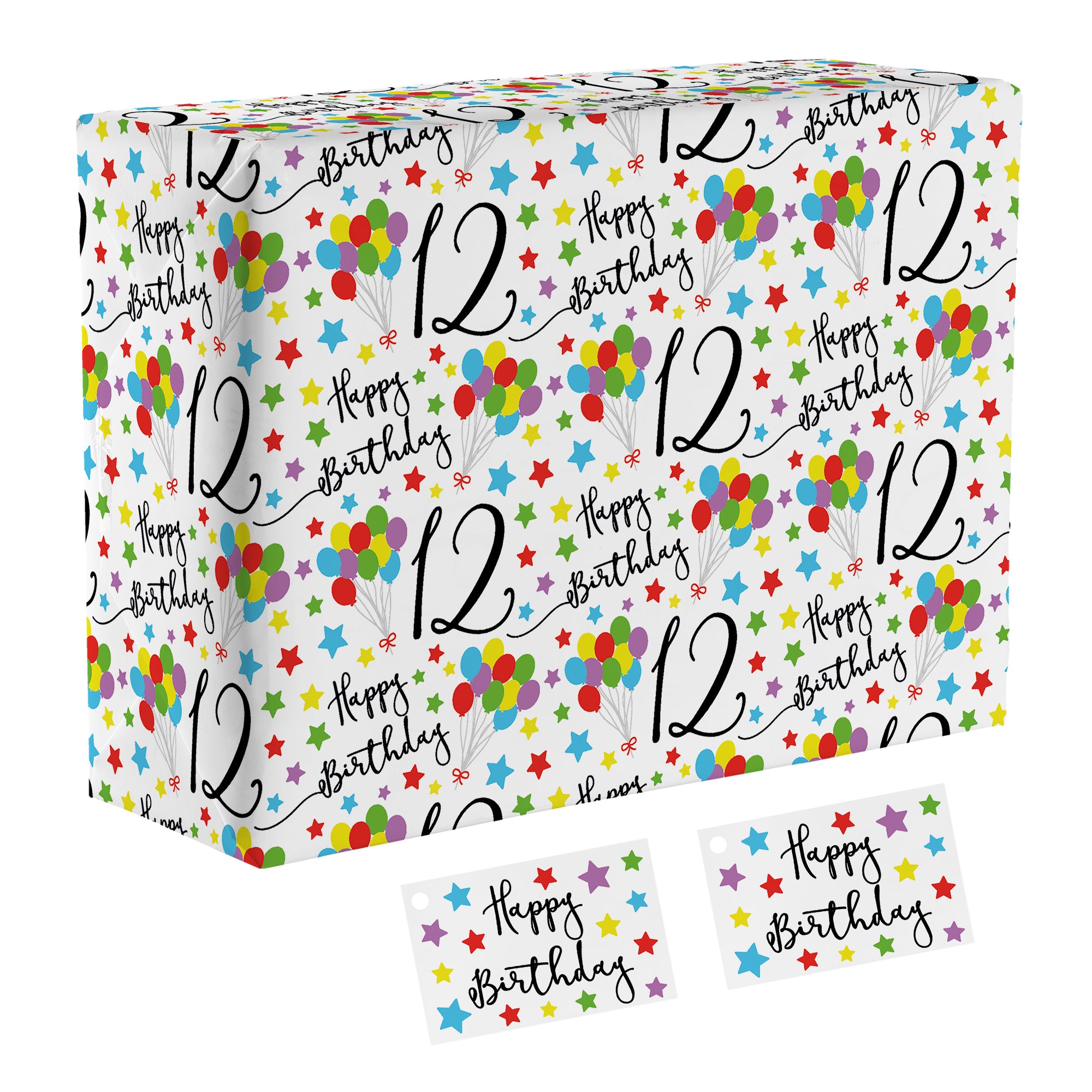 12th Birthday Gift Wrap And Tags