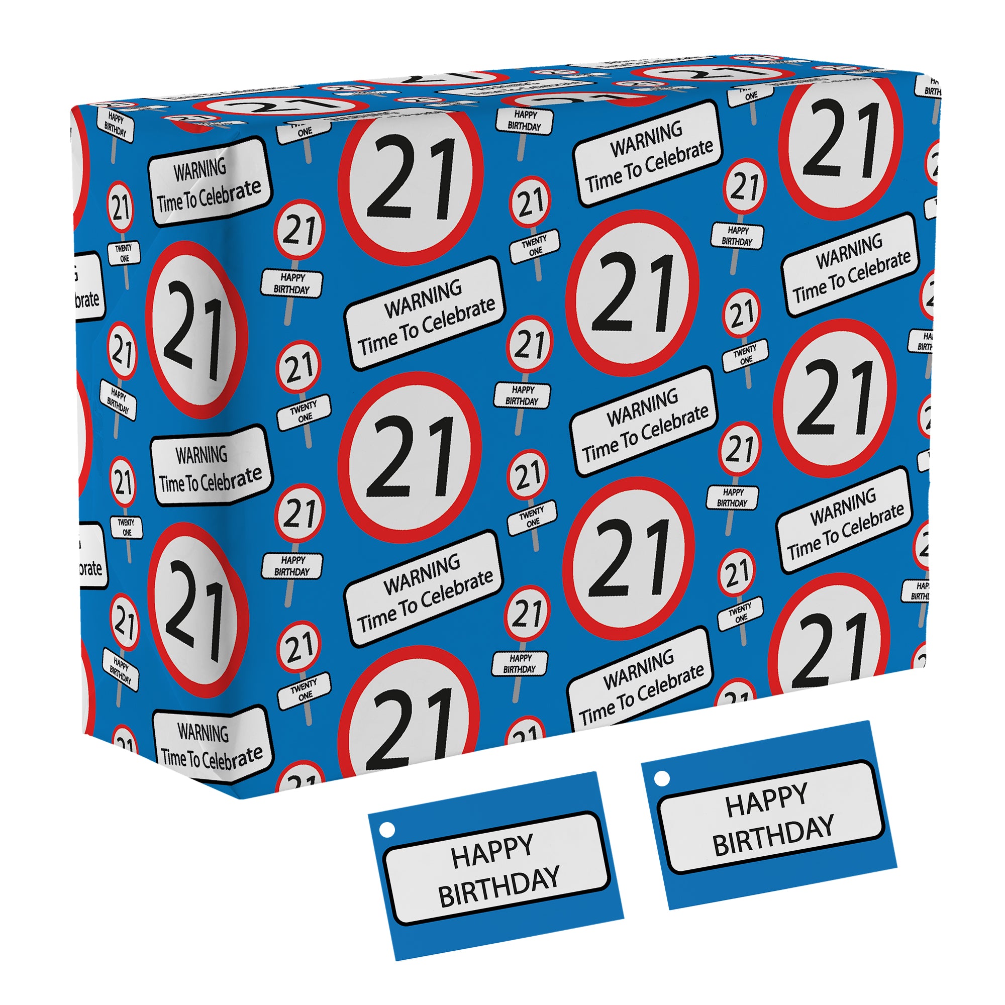 21st Birthday Wrapping Paper And Tags
