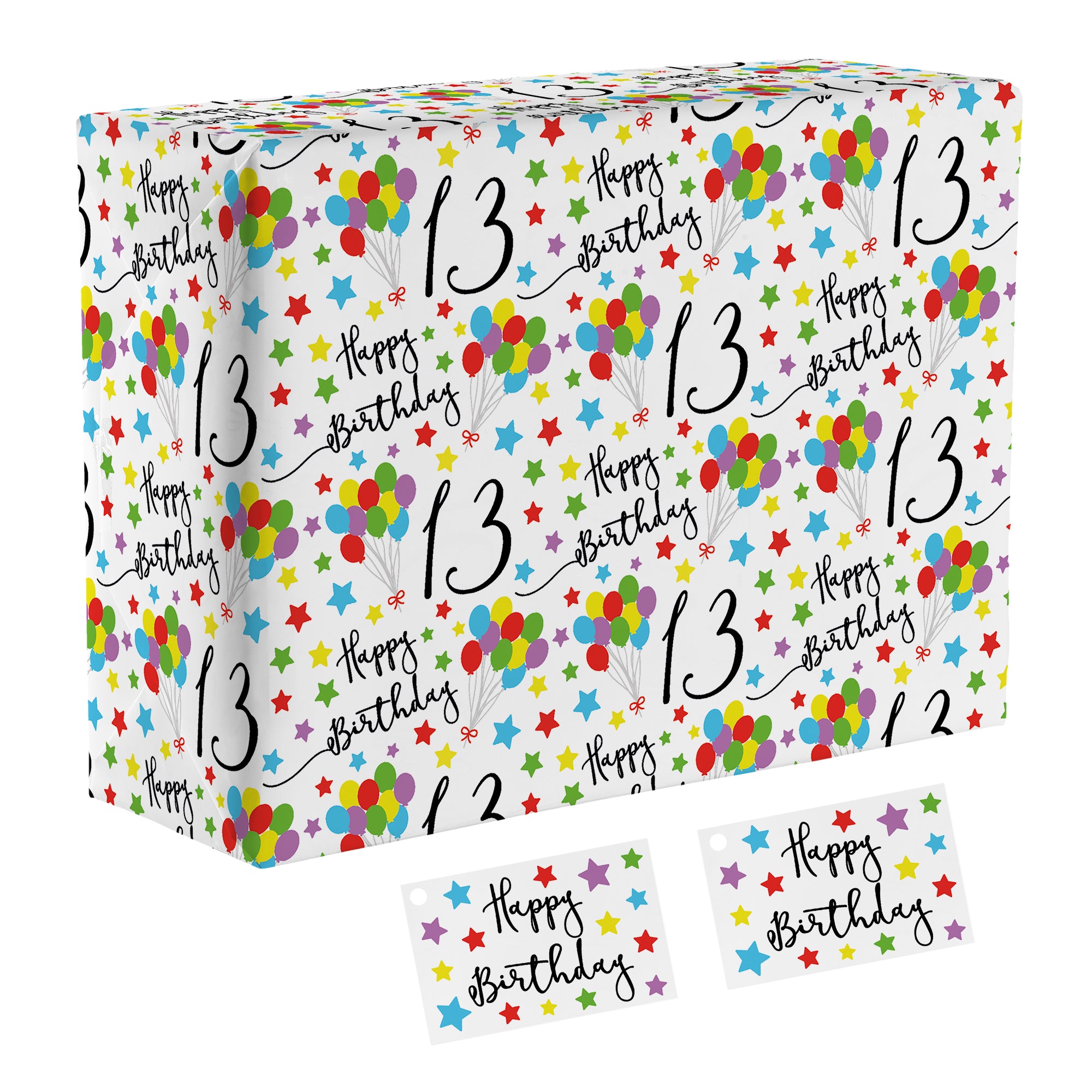 13th Birthday Wrapping Paper And Tags
